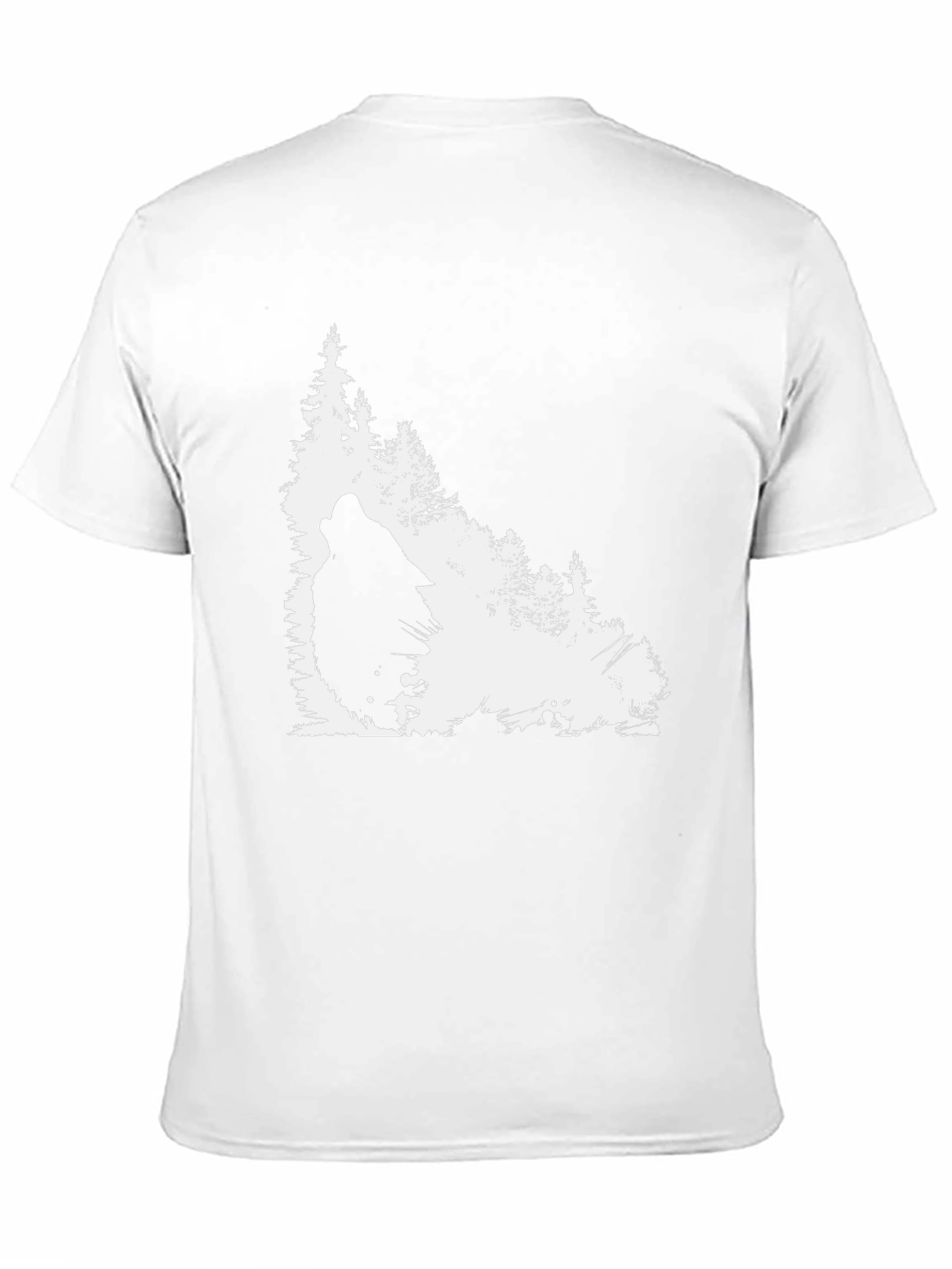 Wolf Howl Nature Scene Graphic Tee - Black