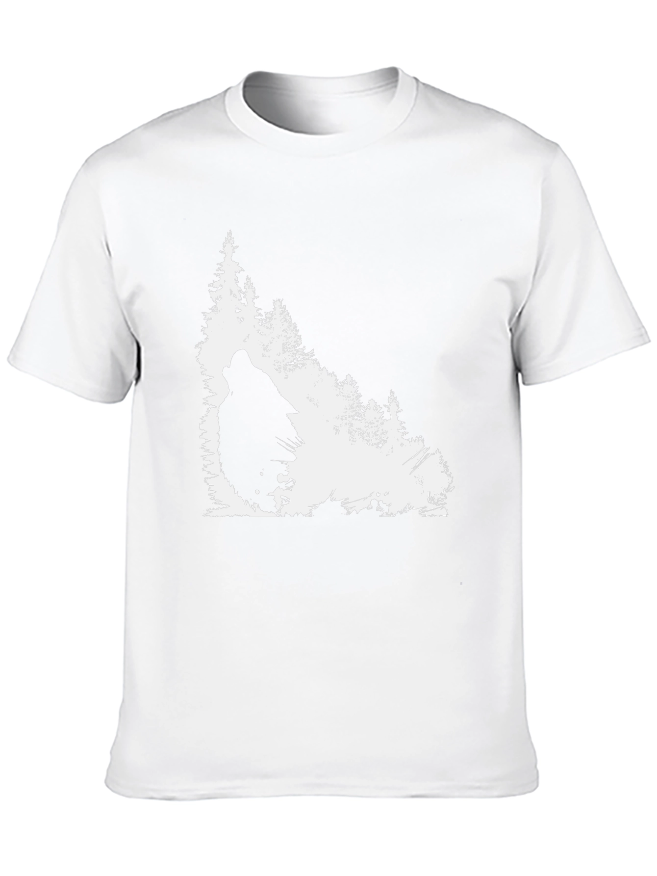 Wolf Howl Nature Scene Graphic Tee - Black