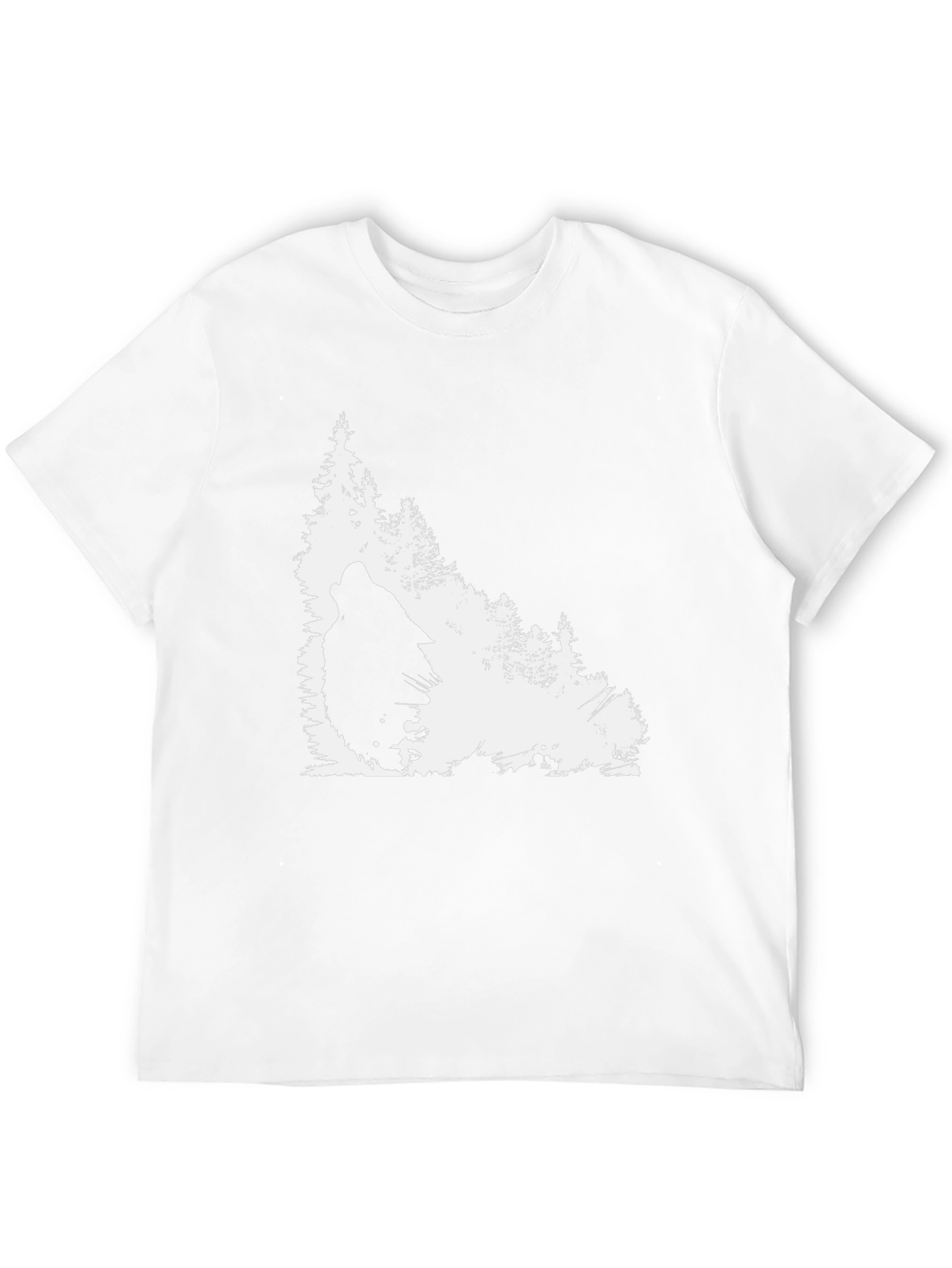 Wolf Howl Nature Scene Graphic Tee - Black