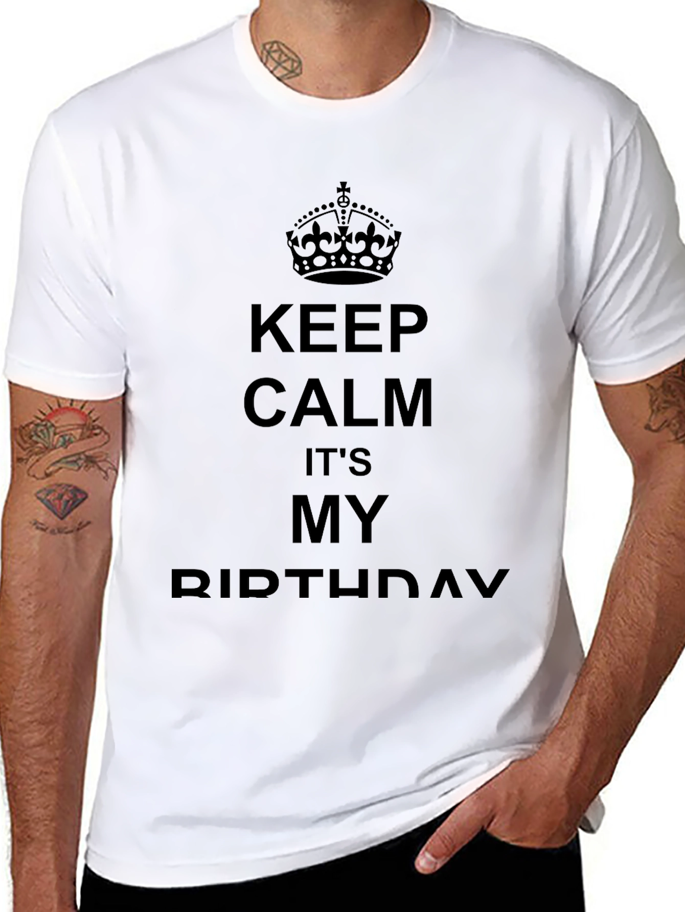Keep Calm Its My Birthday Black T-Shirt
