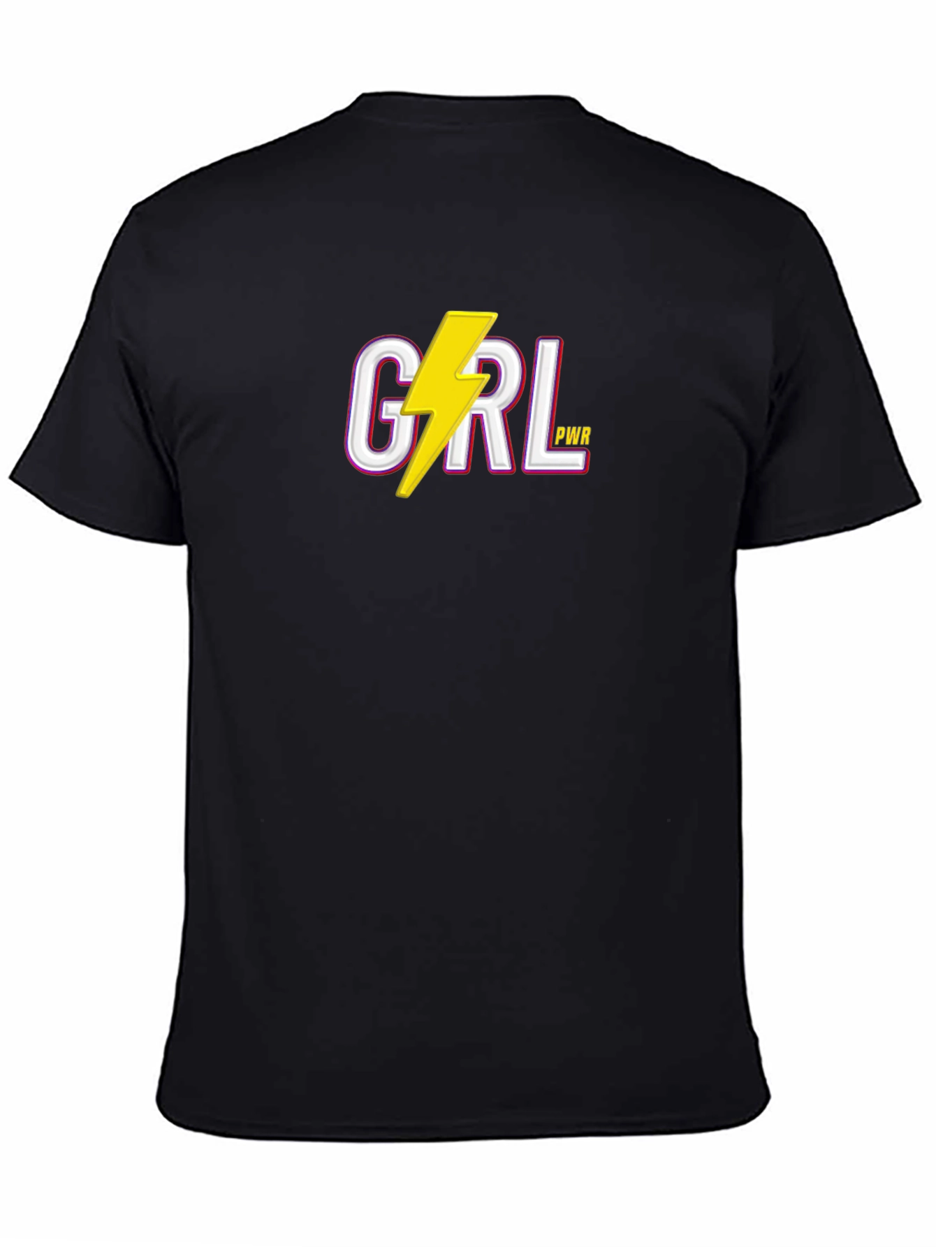 Girl Power Lightning Bolt Graphic Tee - Black