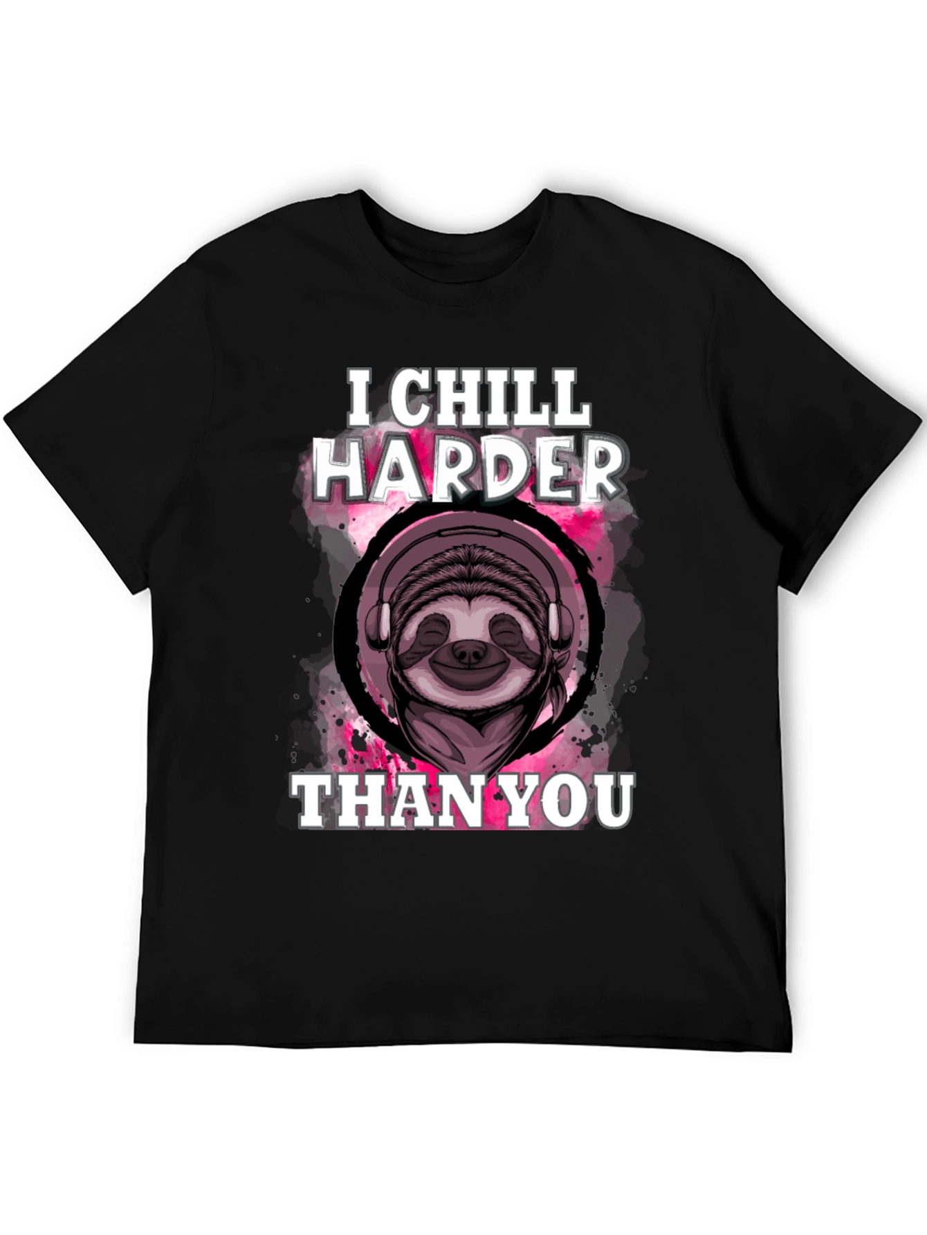 Chill Harder Sloth Graphic Tee - Relaxed Comfort
