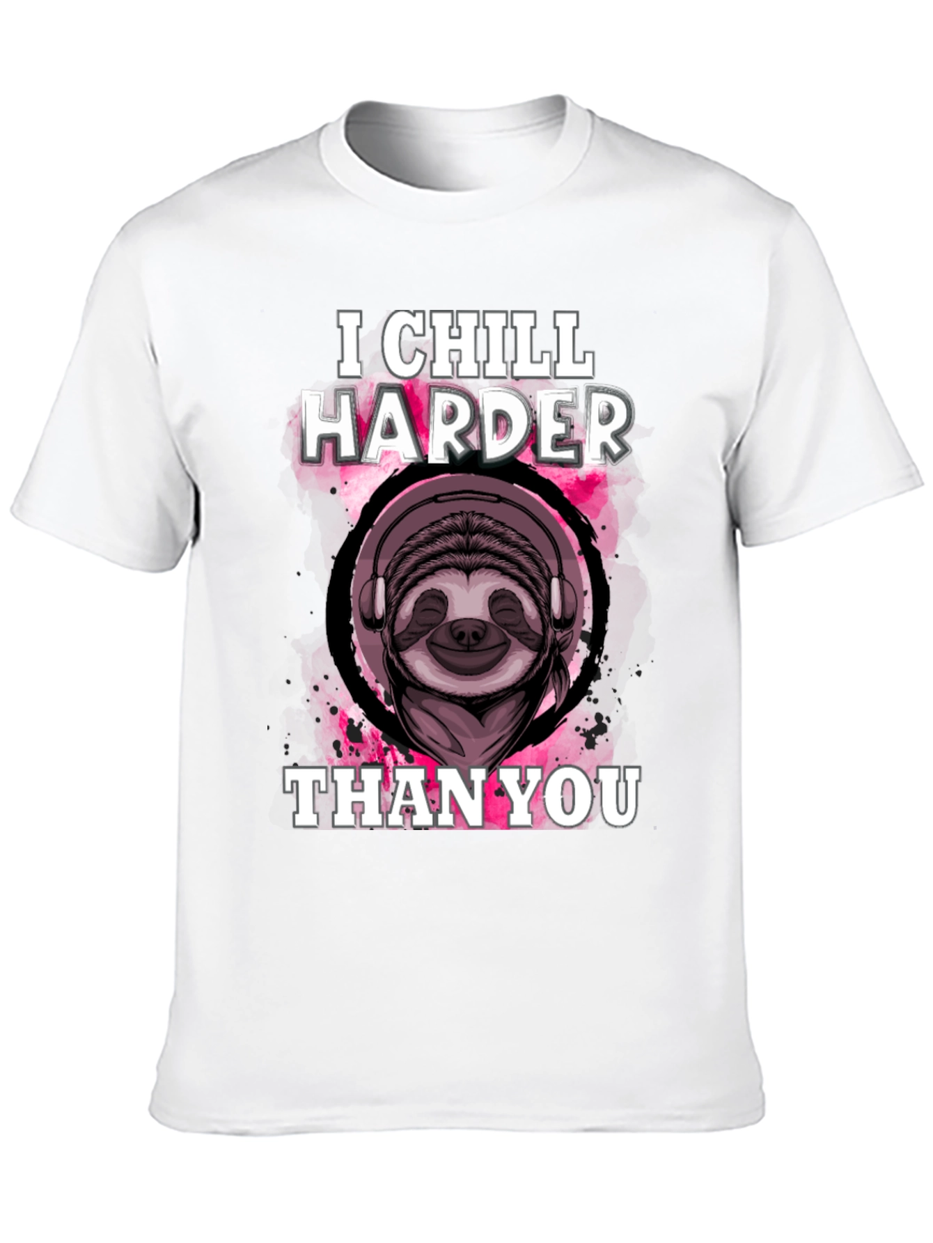 Chill Harder Sloth Graphic Tee - Relaxed Comfort