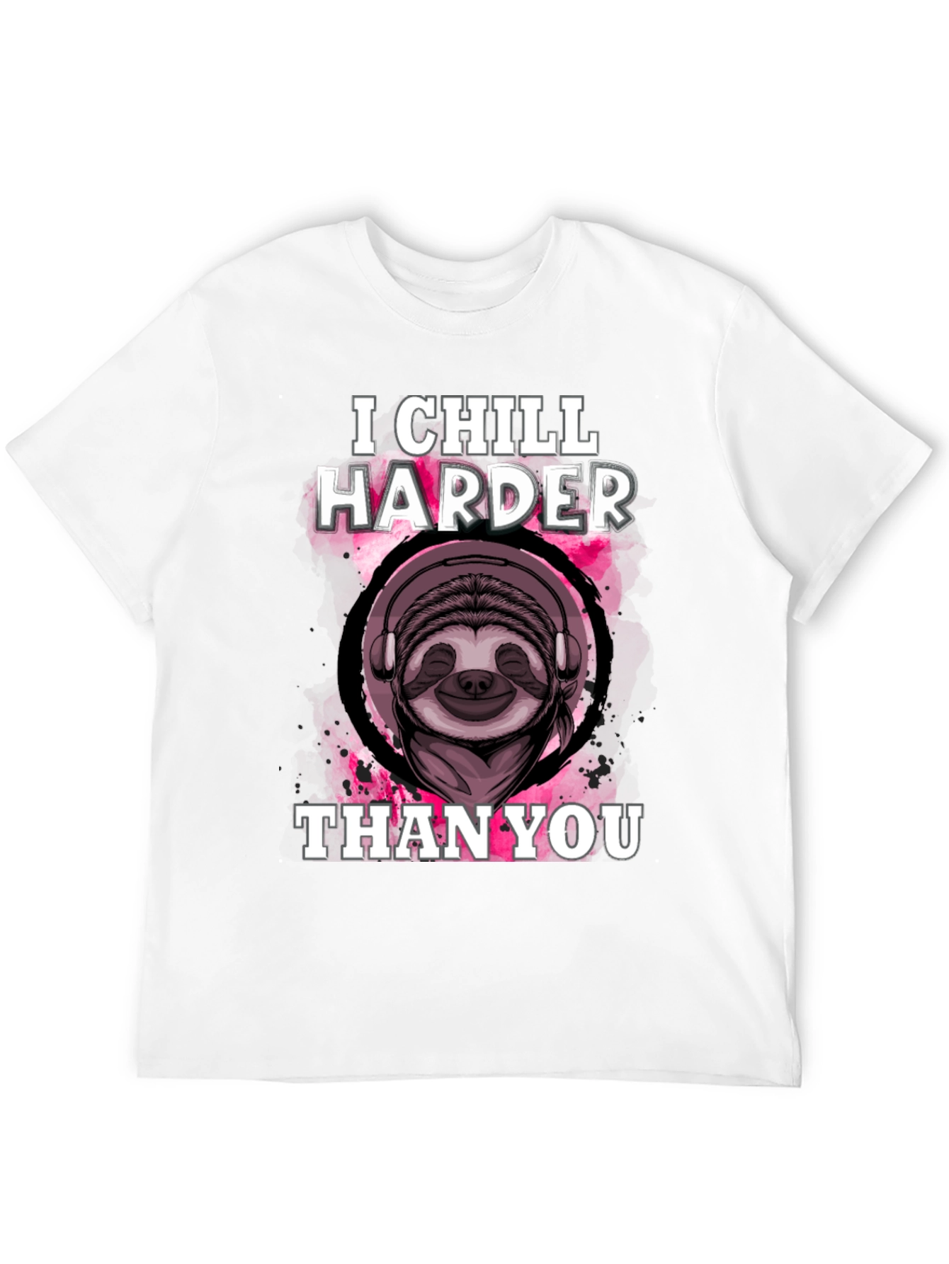 Chill Harder Sloth Graphic Tee - Relaxed Comfort