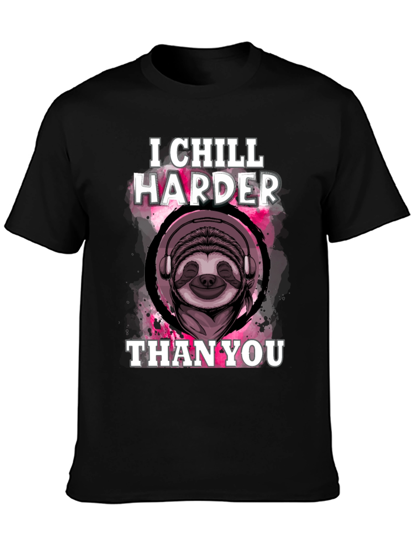 Chill Harder Sloth Graphic Tee - Relaxed Comfort