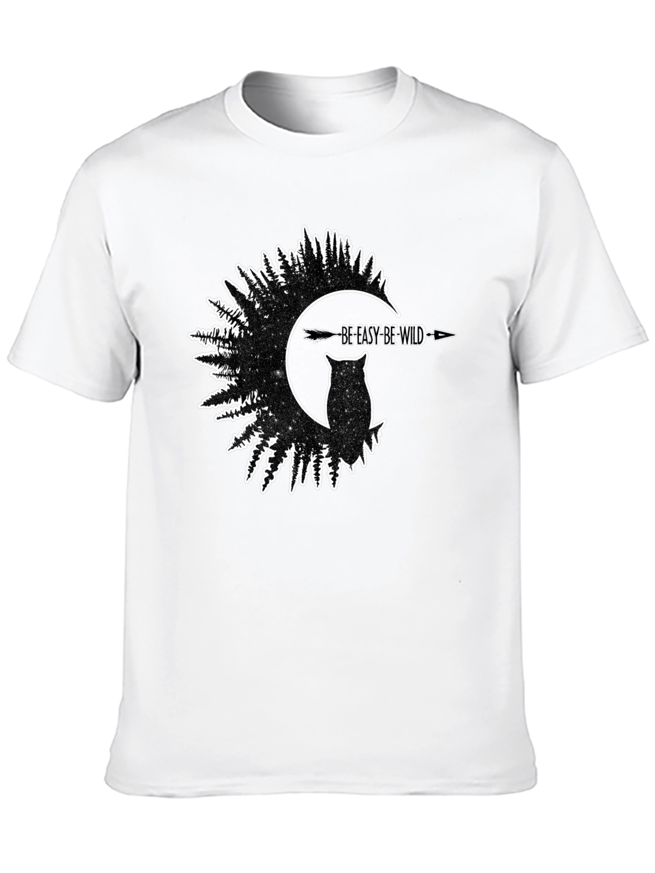 Be Easy Be Wild Owl T-Shirt - Black