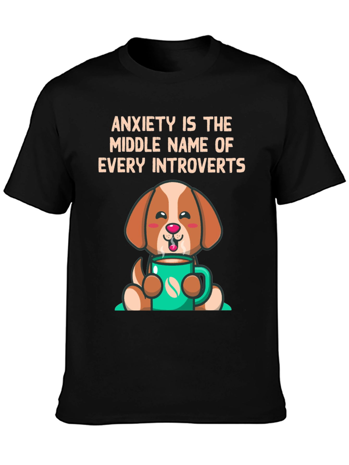 Anxiety Introvert Dog Graphic T-Shirt