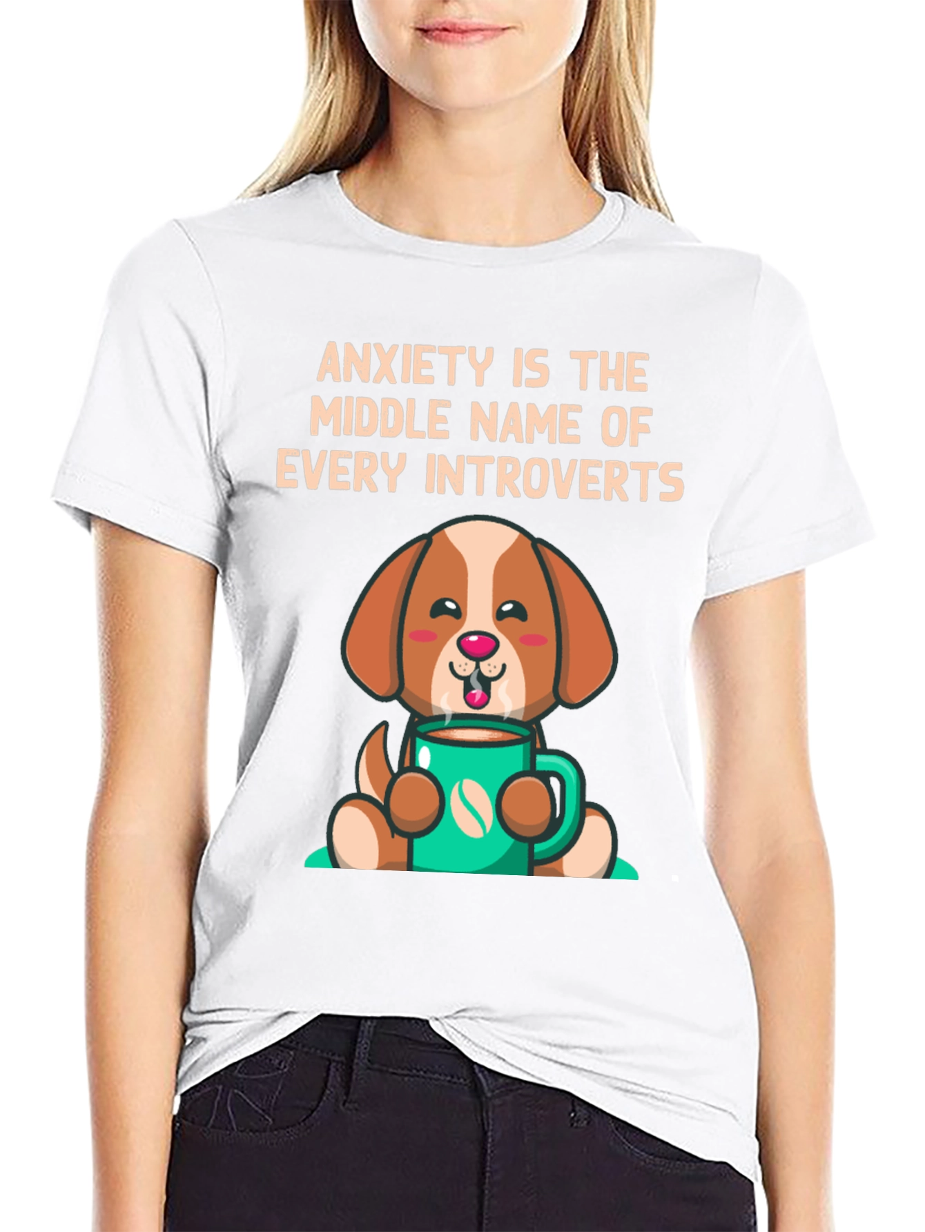 Anxiety Introvert Dog Graphic T-Shirt