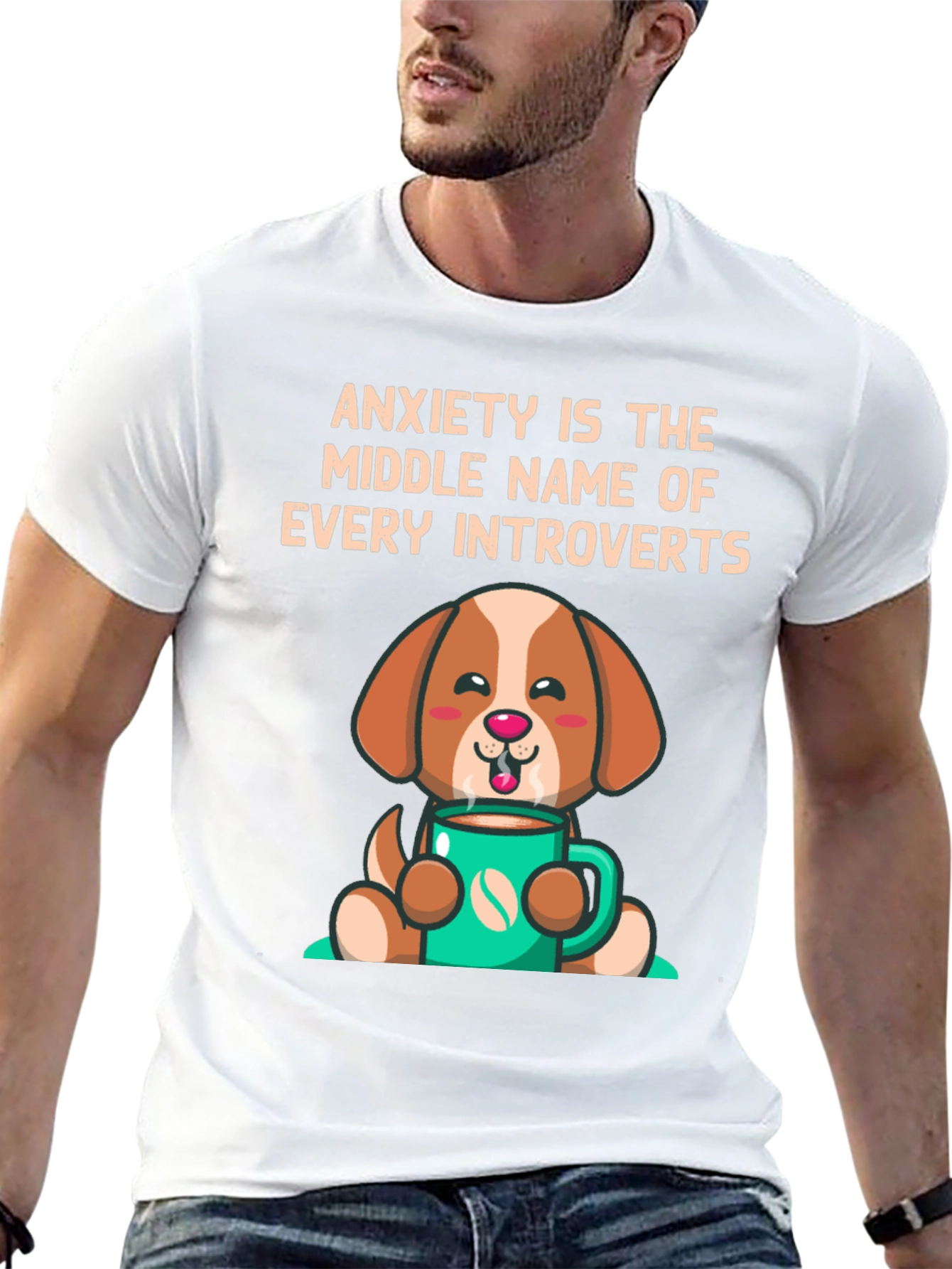 Anxiety Introvert Dog Graphic T-Shirt