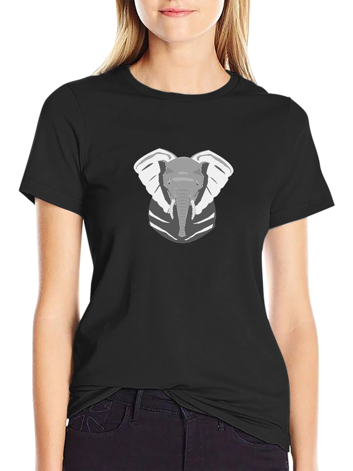 Elephant Graphic Tee - Black Cotton