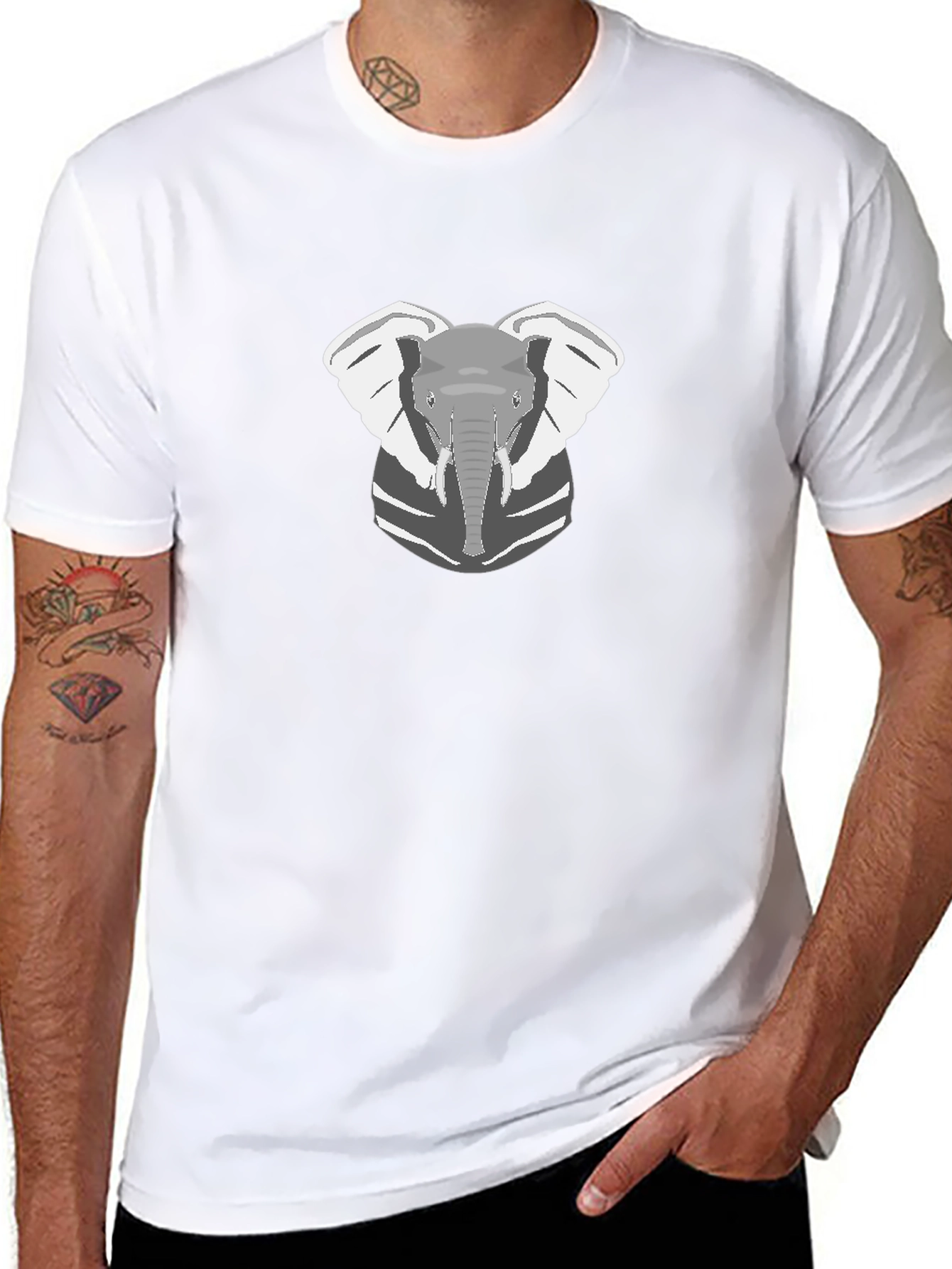 Elephant Graphic Tee - Black Cotton