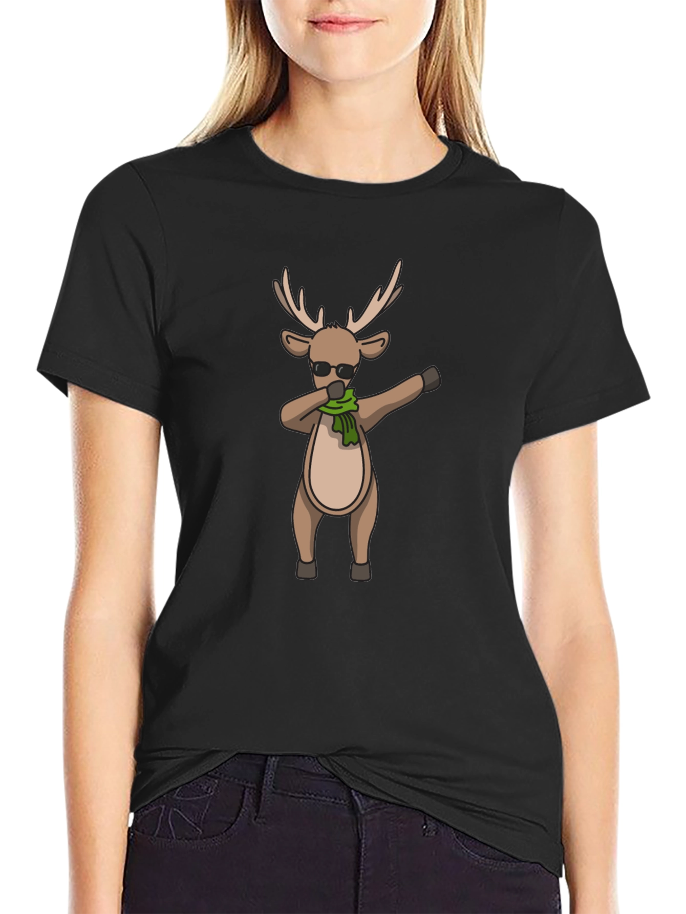 Dabbing Reindeer Graphic Tee - Holiday Style