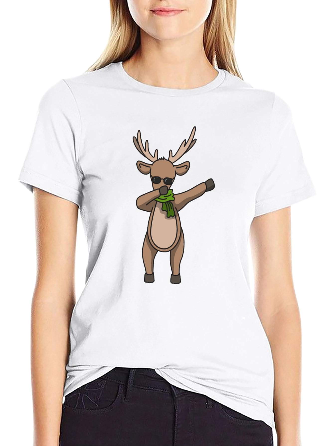 Dabbing Reindeer Graphic Tee - Holiday Style