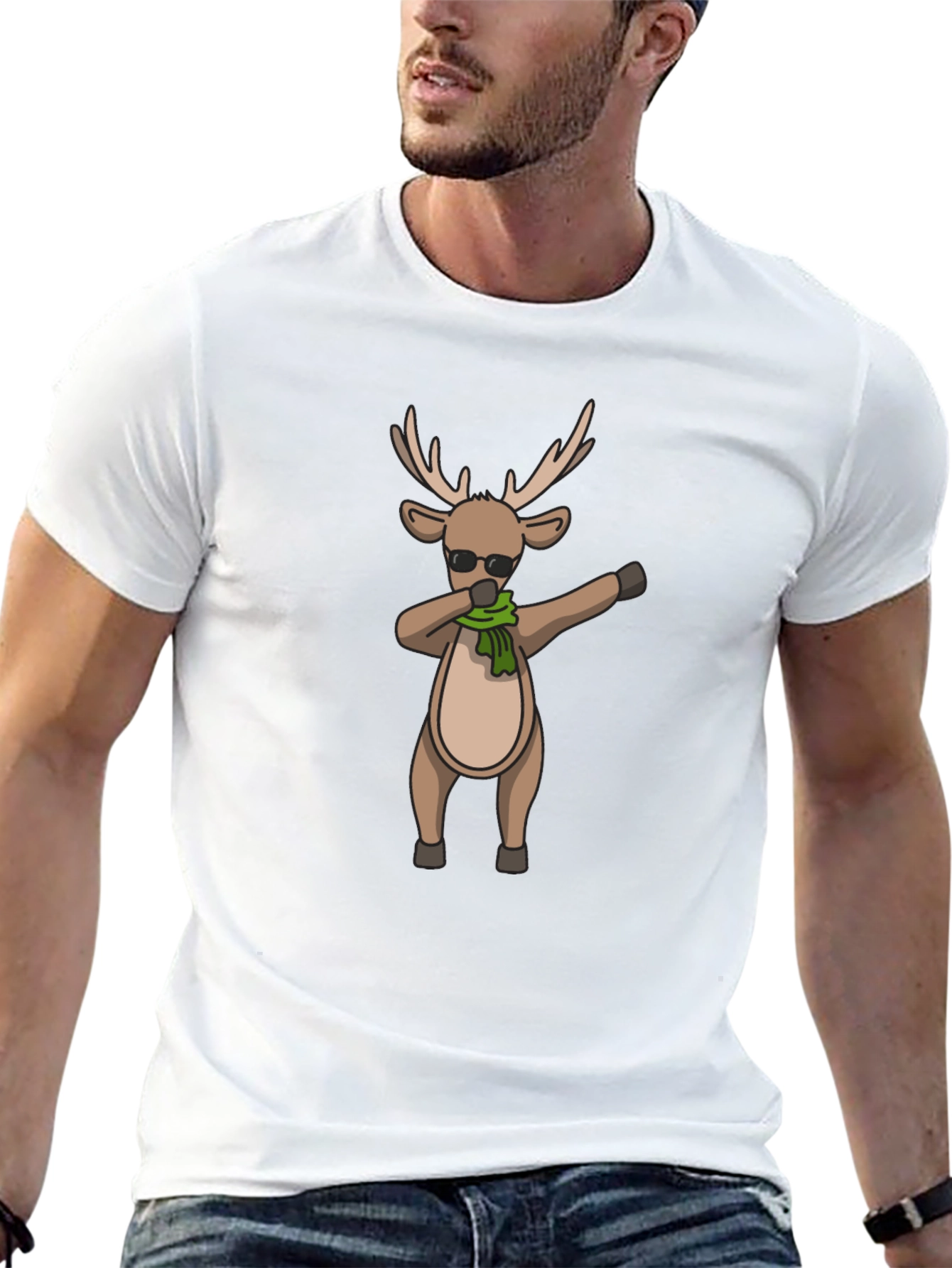 Dabbing Reindeer Graphic Tee - Holiday Style