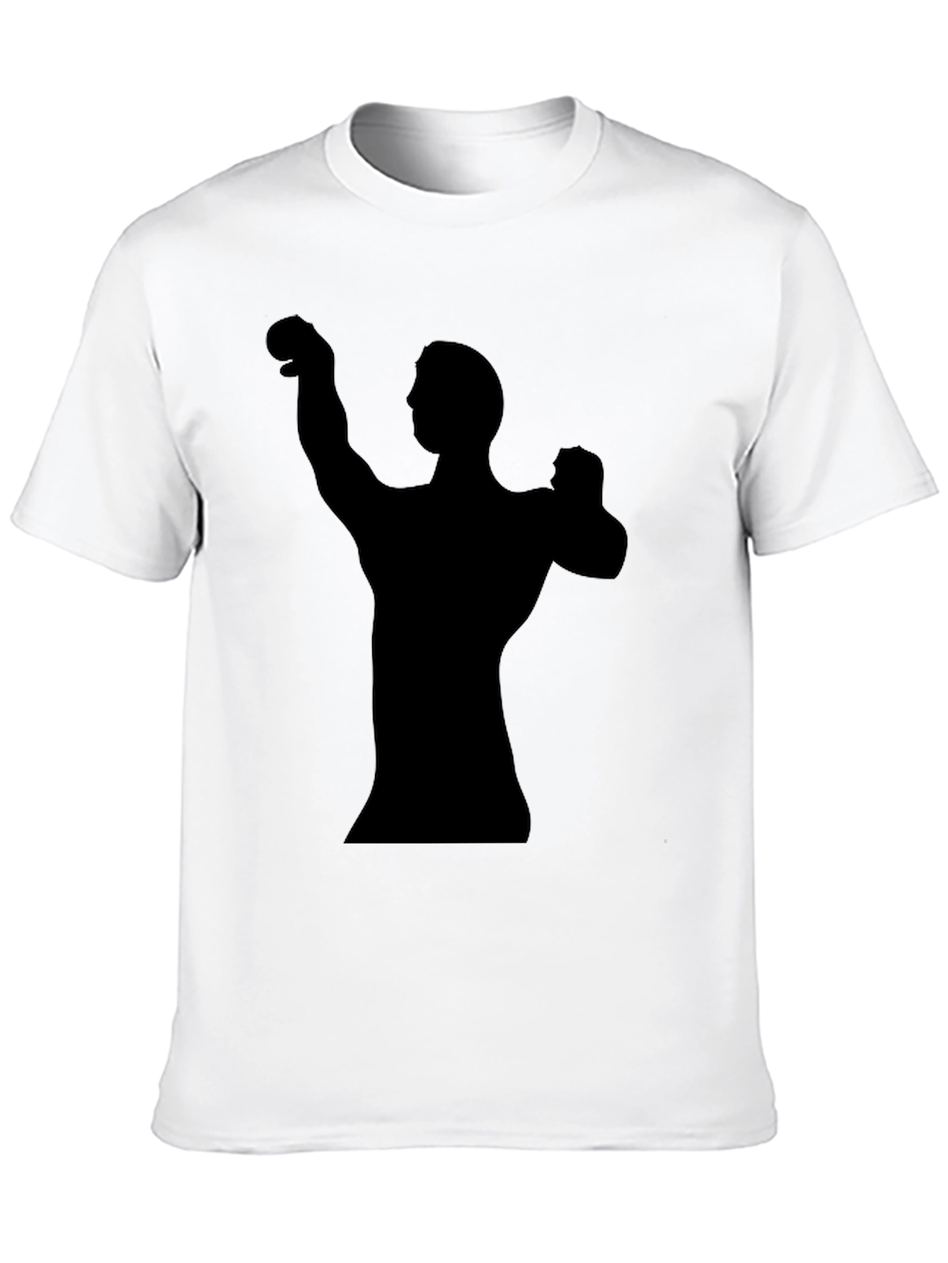Mens Black Graphic T-Shirt - Bodybuilder Silhouette