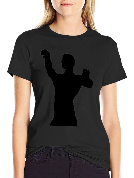Mens Black Graphic T-Shirt - Bodybuilder Silhouette