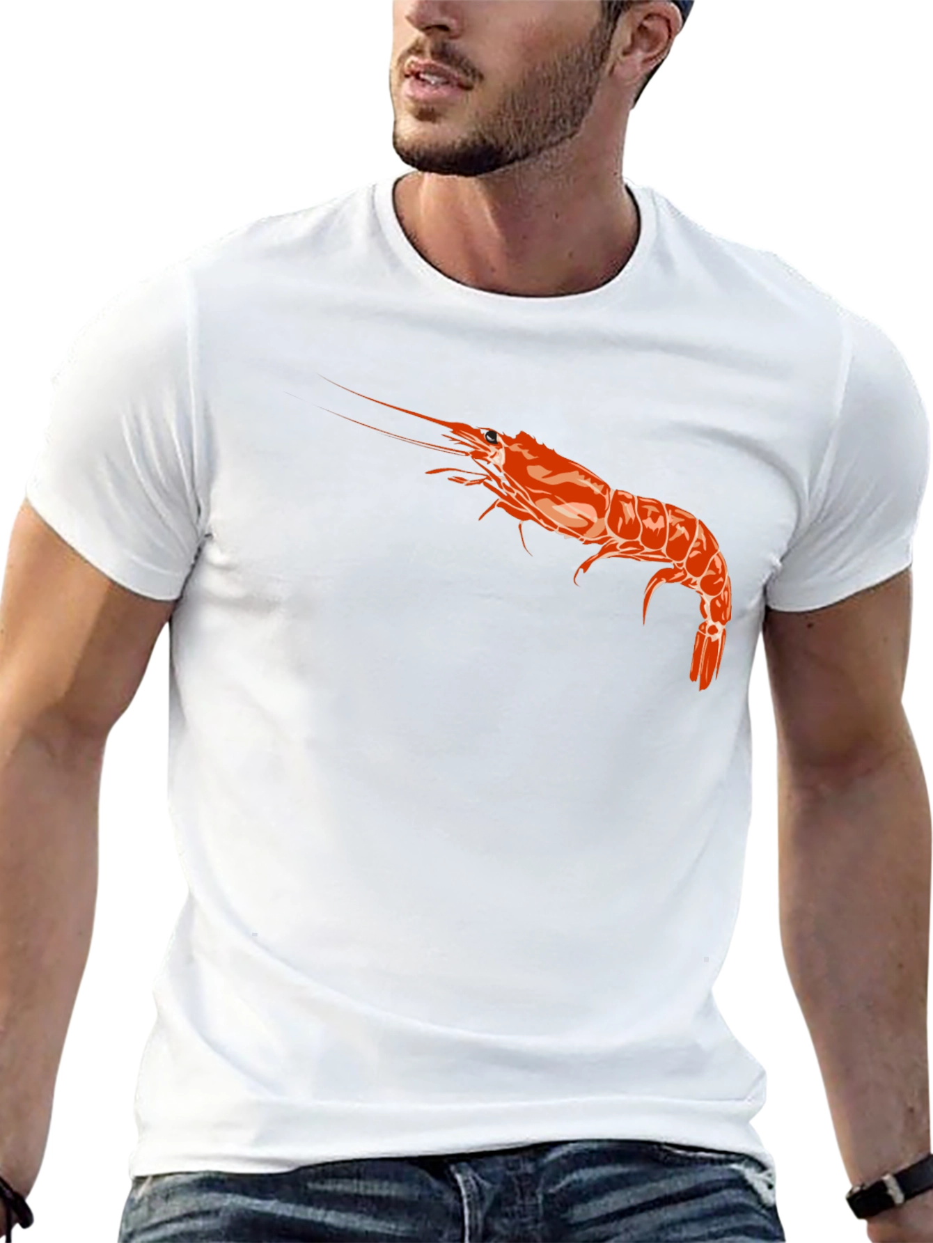 Shrimp Graphic Black T-Shirt