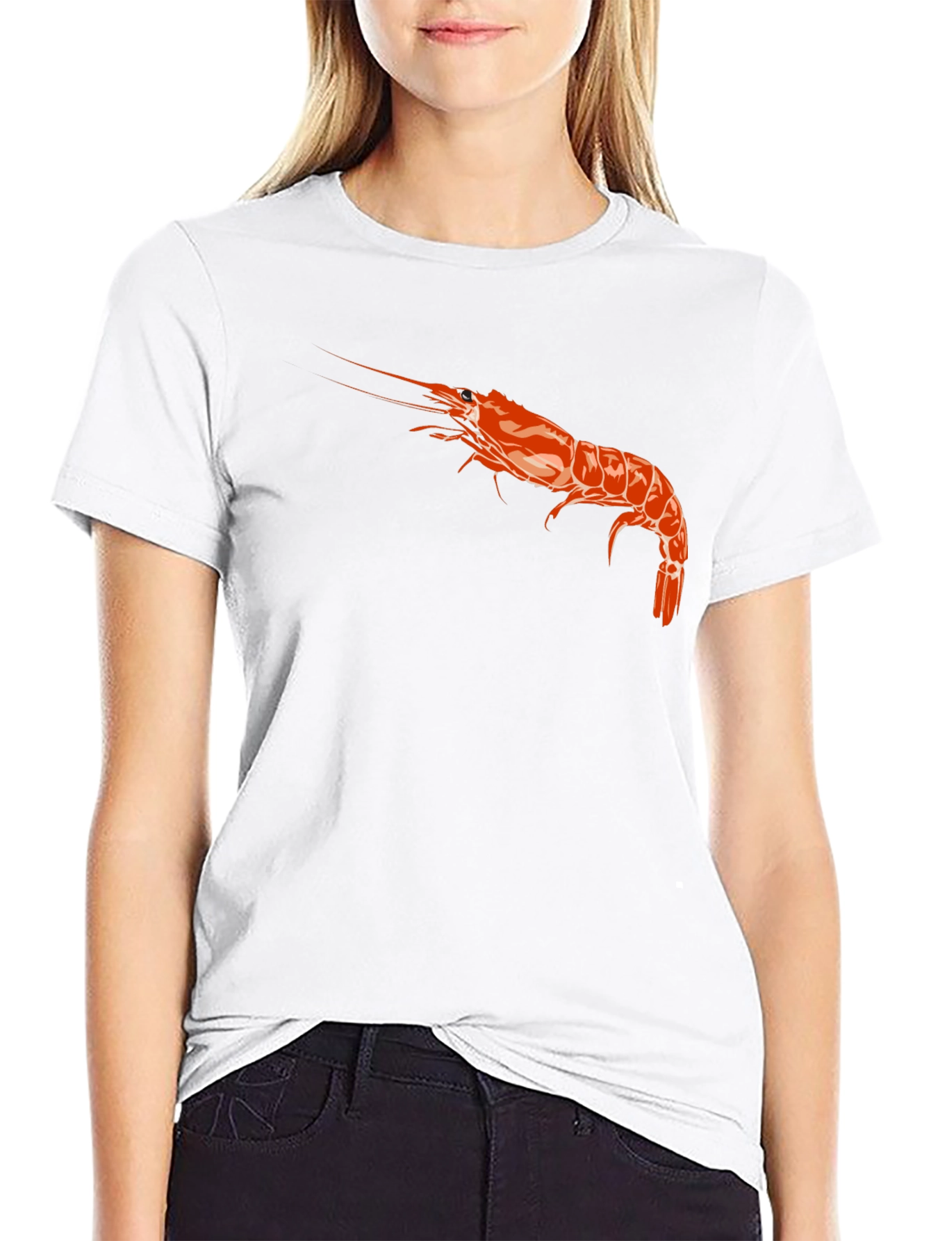 Shrimp Graphic Black T-Shirt