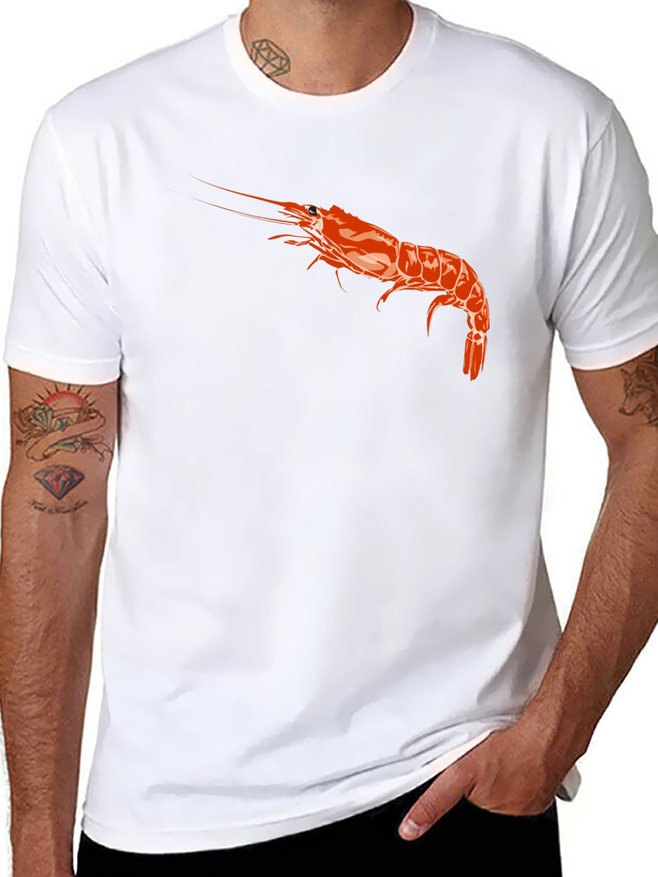 Shrimp Graphic Black T-Shirt