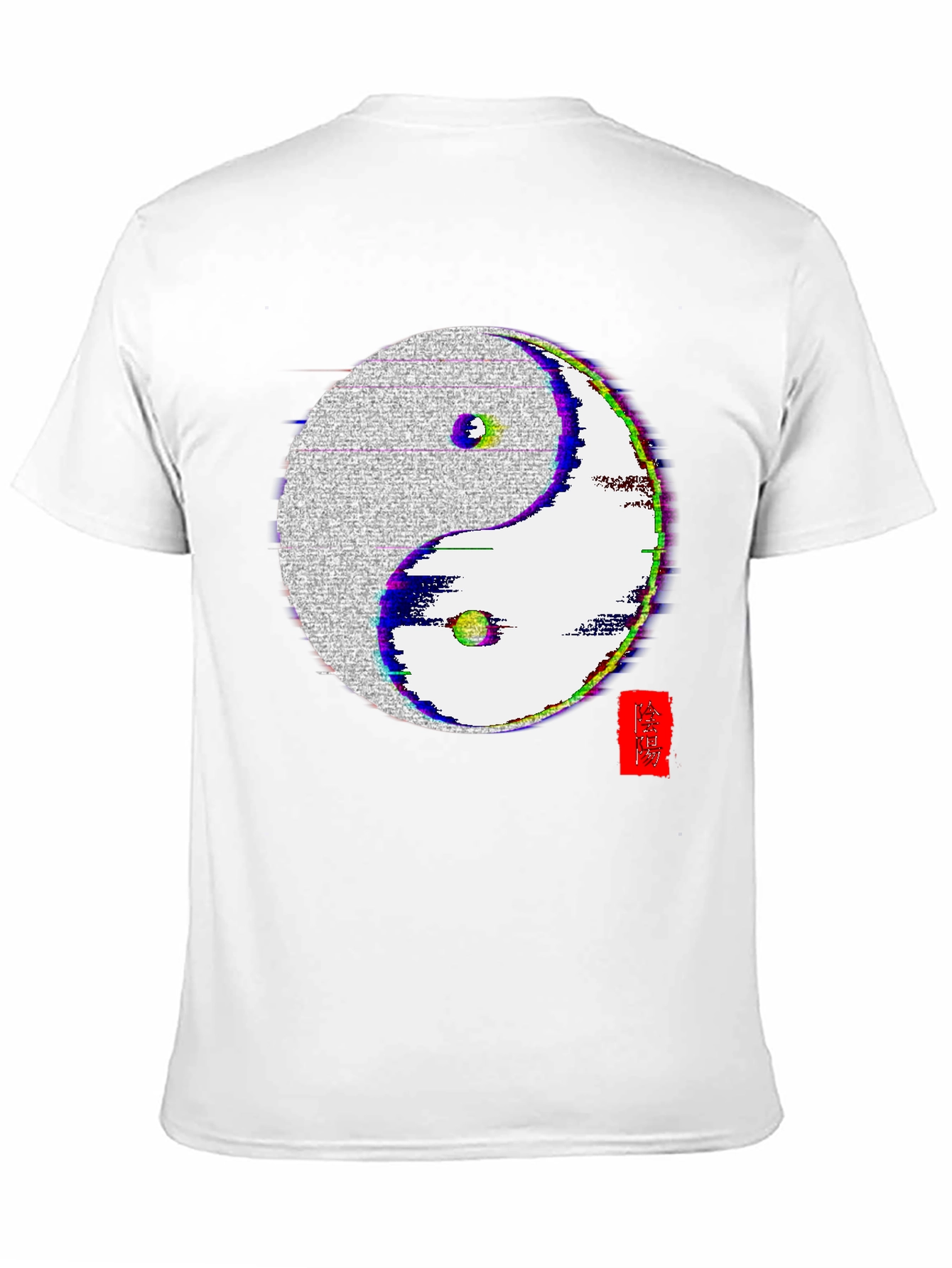 Yin Yang Glitch Black Tee