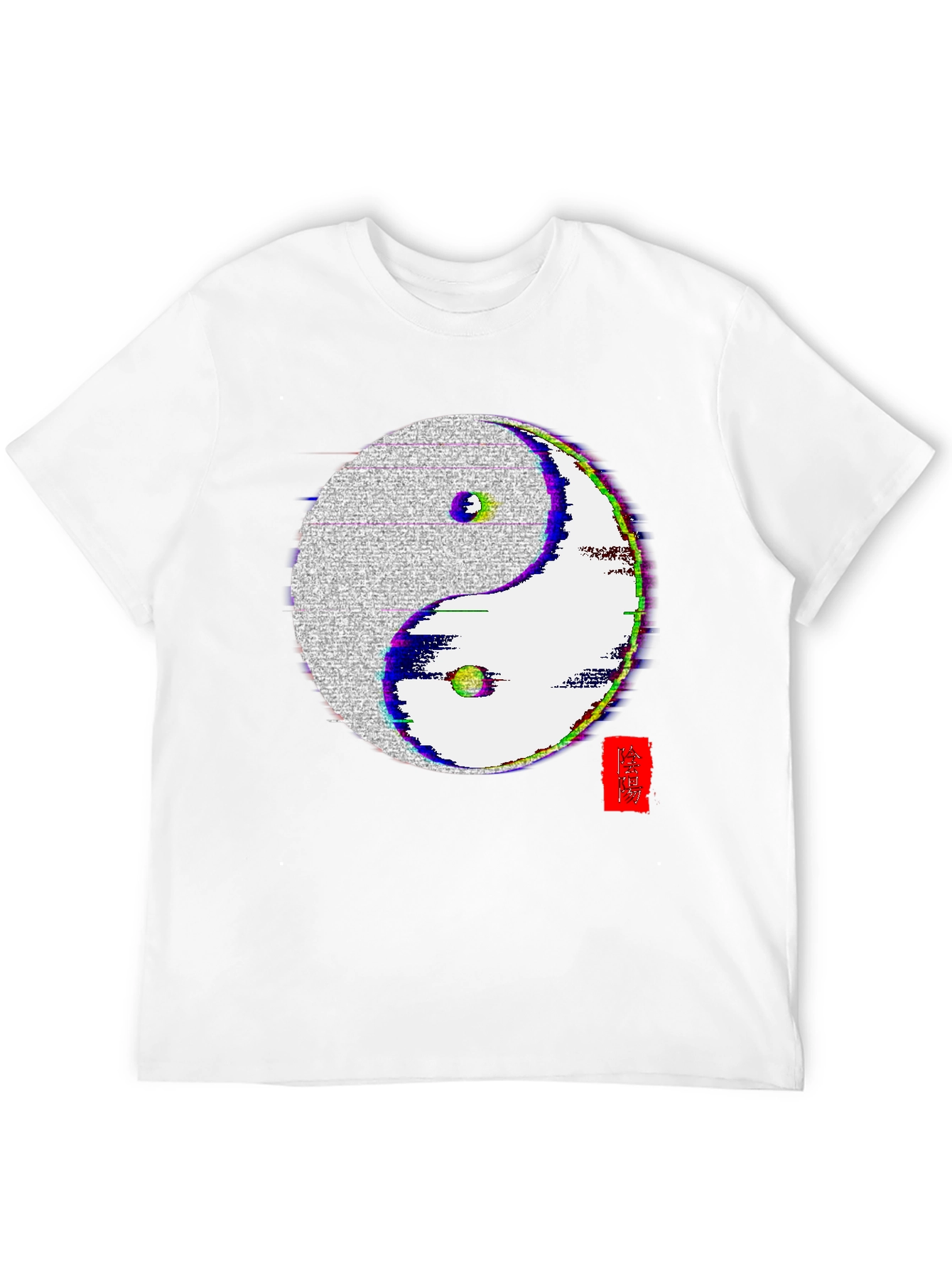 Yin Yang Glitch Black Tee