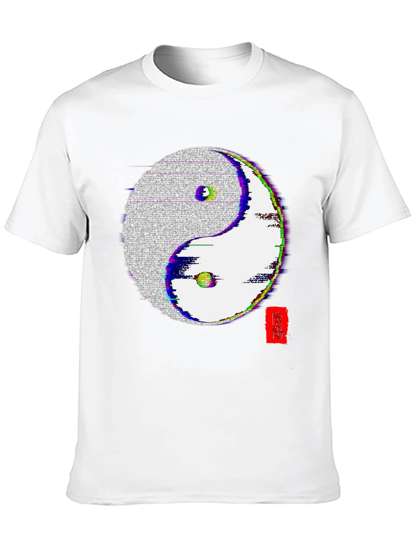Yin Yang Glitch Black Tee