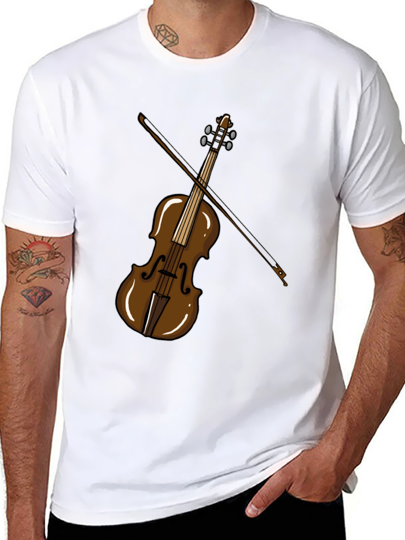 Violin Graphic T-Shirt - Music Lover Tee