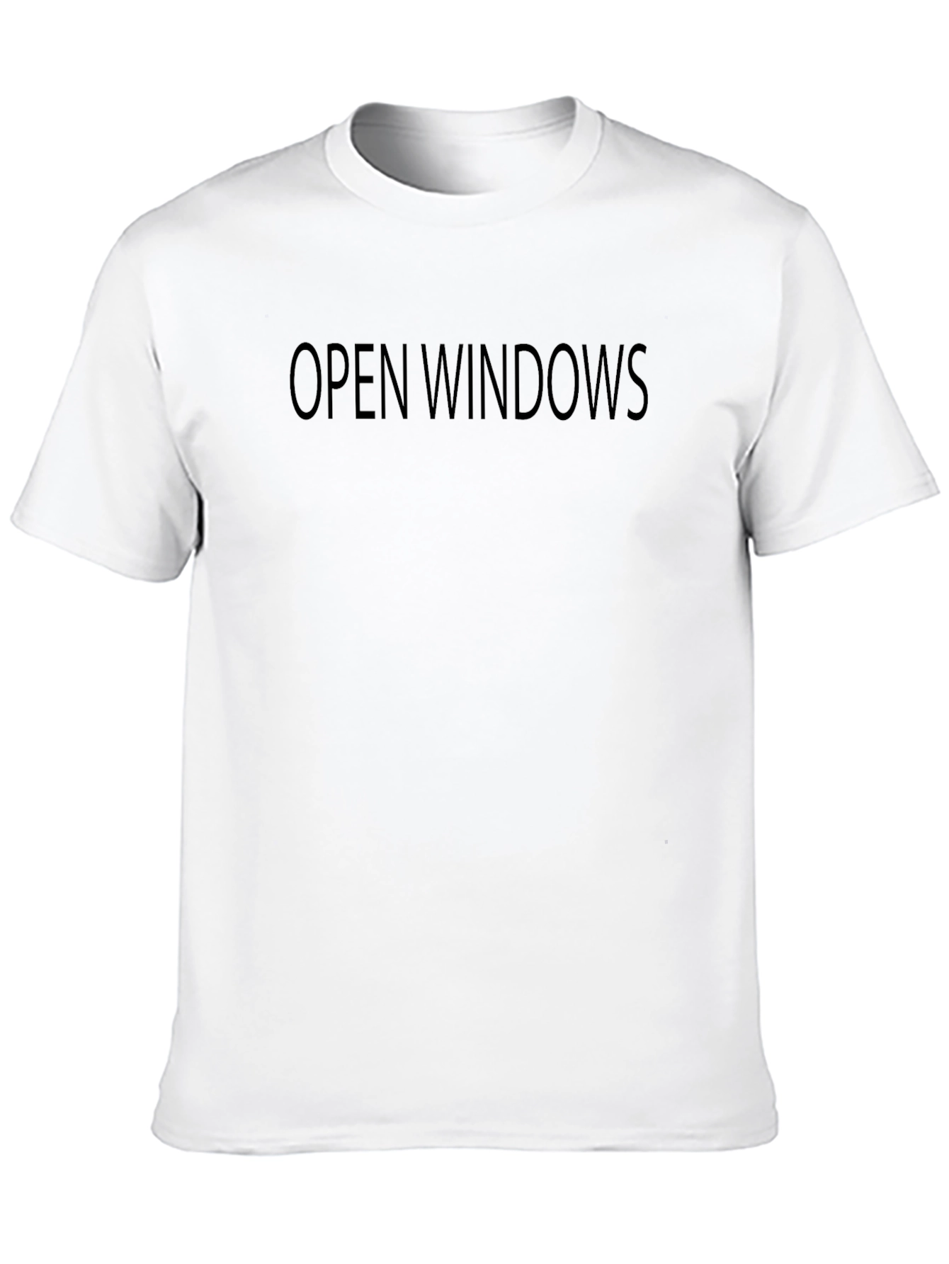 Open Windows Black T-Shirt - Modern Design
