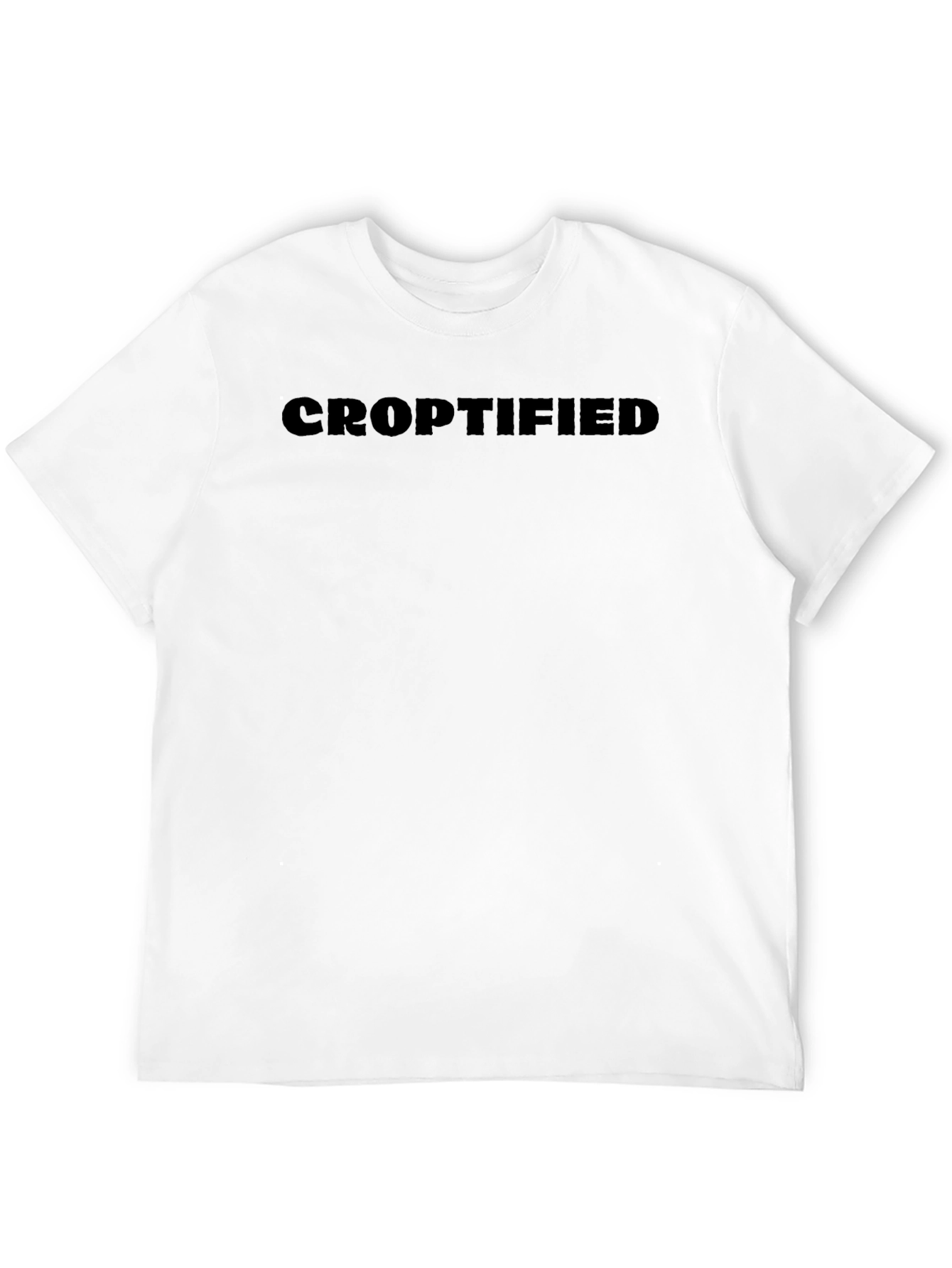 Croptified Black Cotton Casual Tee