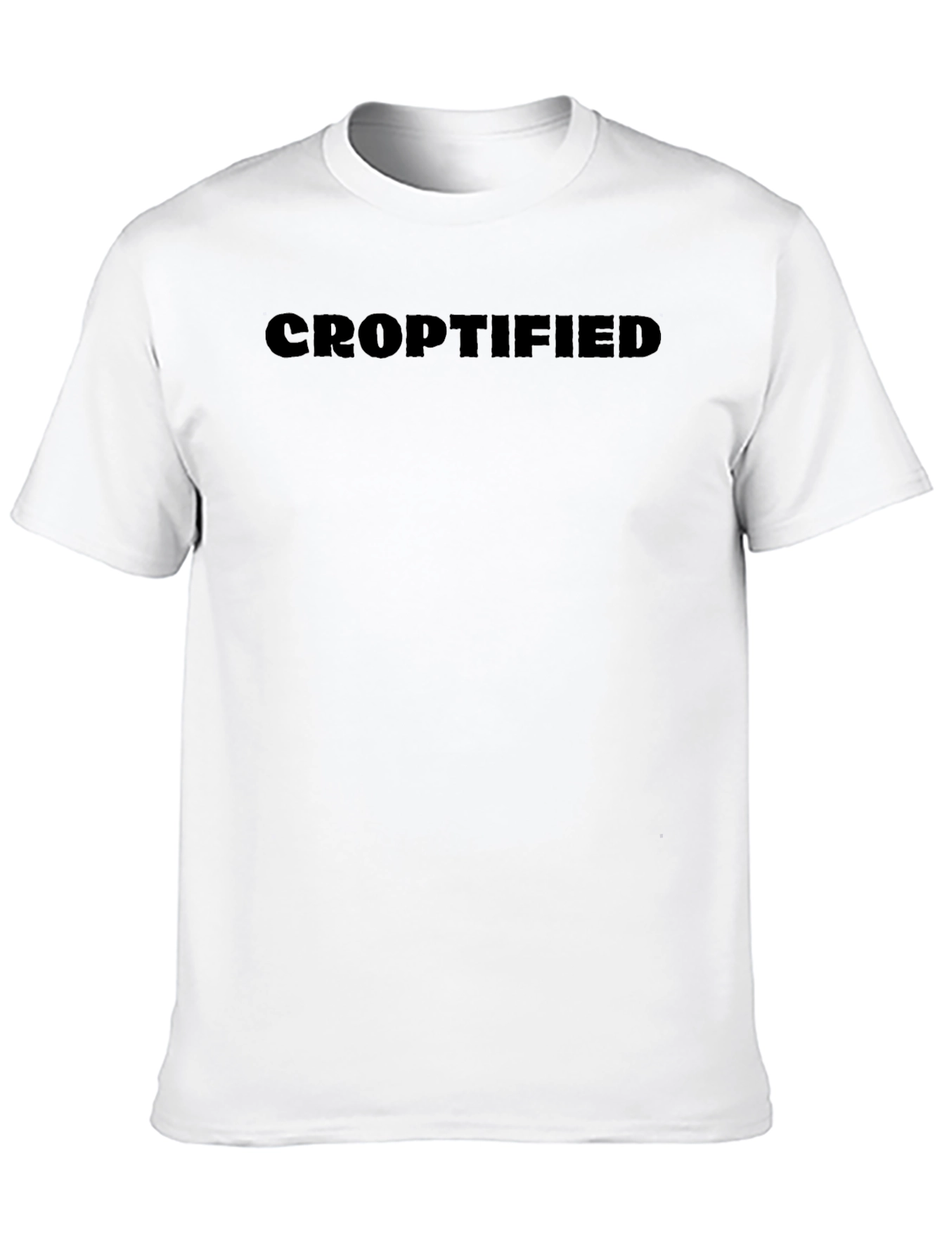 Croptified Black Cotton Casual Tee
