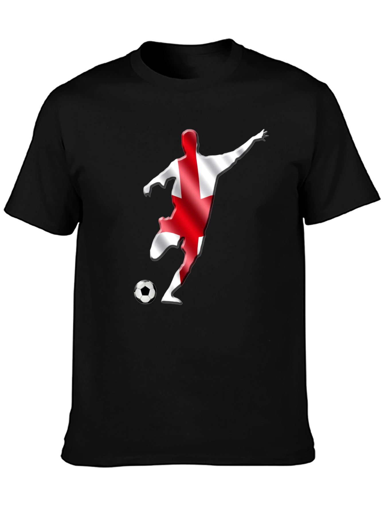 England Soccer Fan T-Shirt - Black Graphic Tee