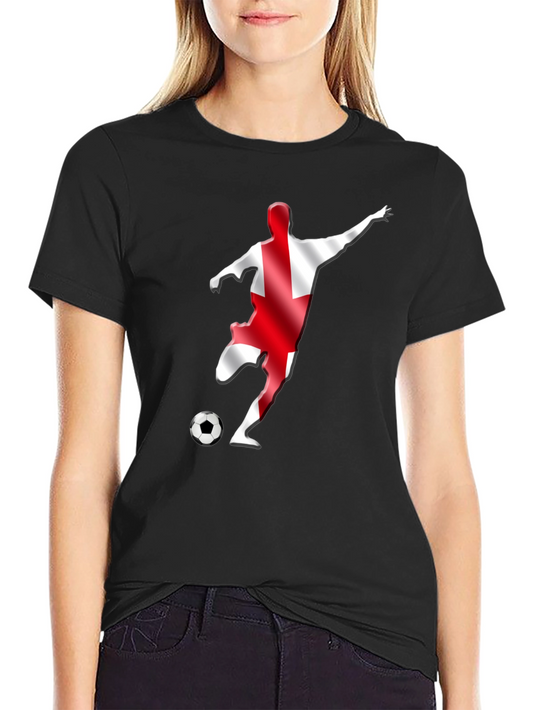 England Soccer Fan T-Shirt - Black Graphic Tee