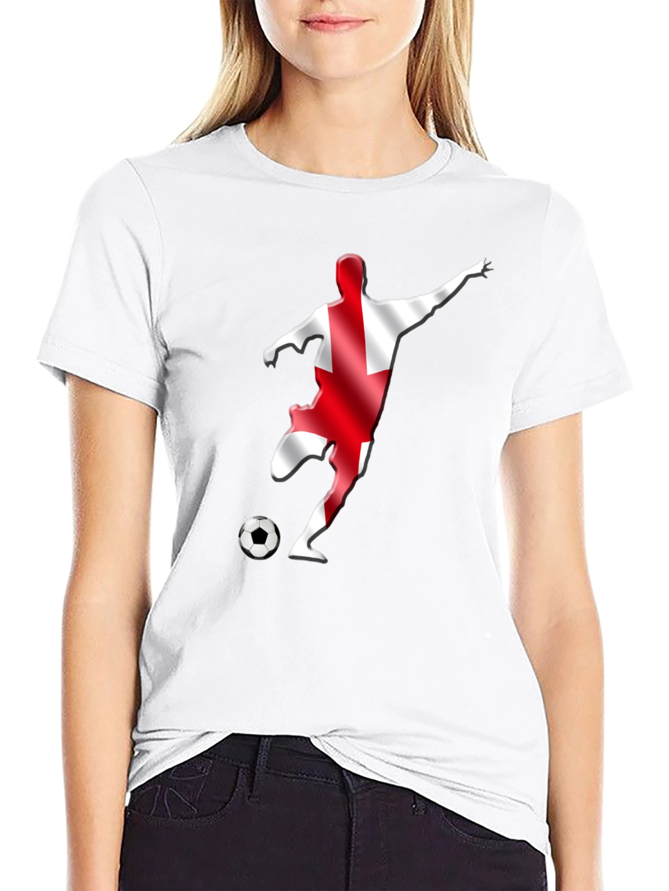 England Soccer Fan T-Shirt - Black Graphic Tee