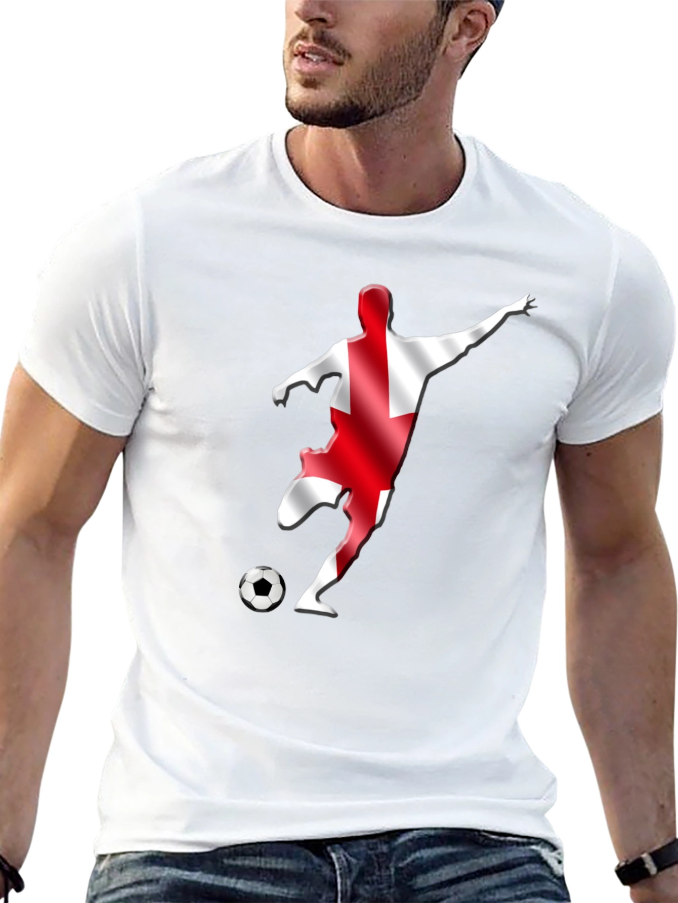 England Soccer Fan T-Shirt - Black Graphic Tee