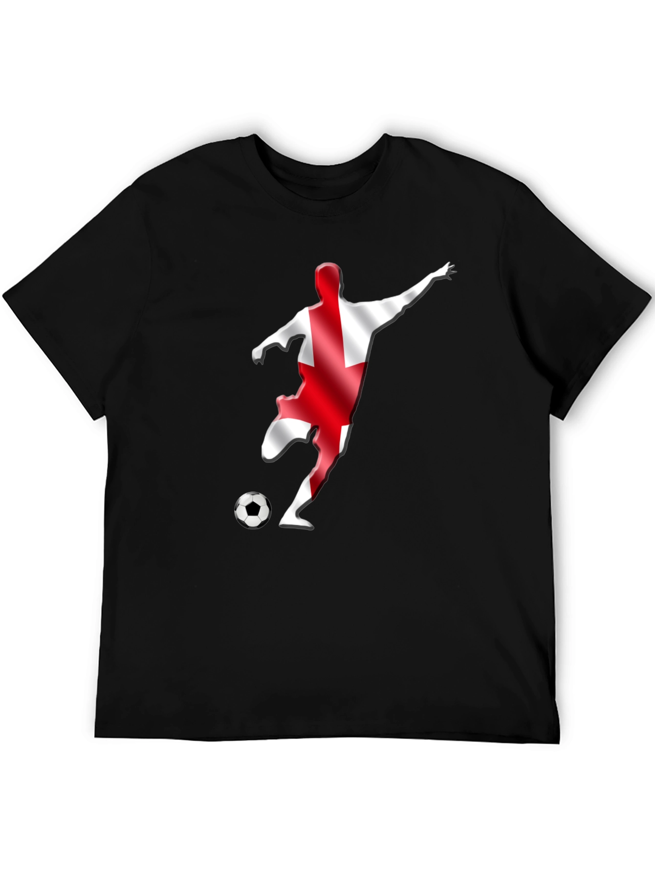 England Soccer Fan T-Shirt - Black Graphic Tee