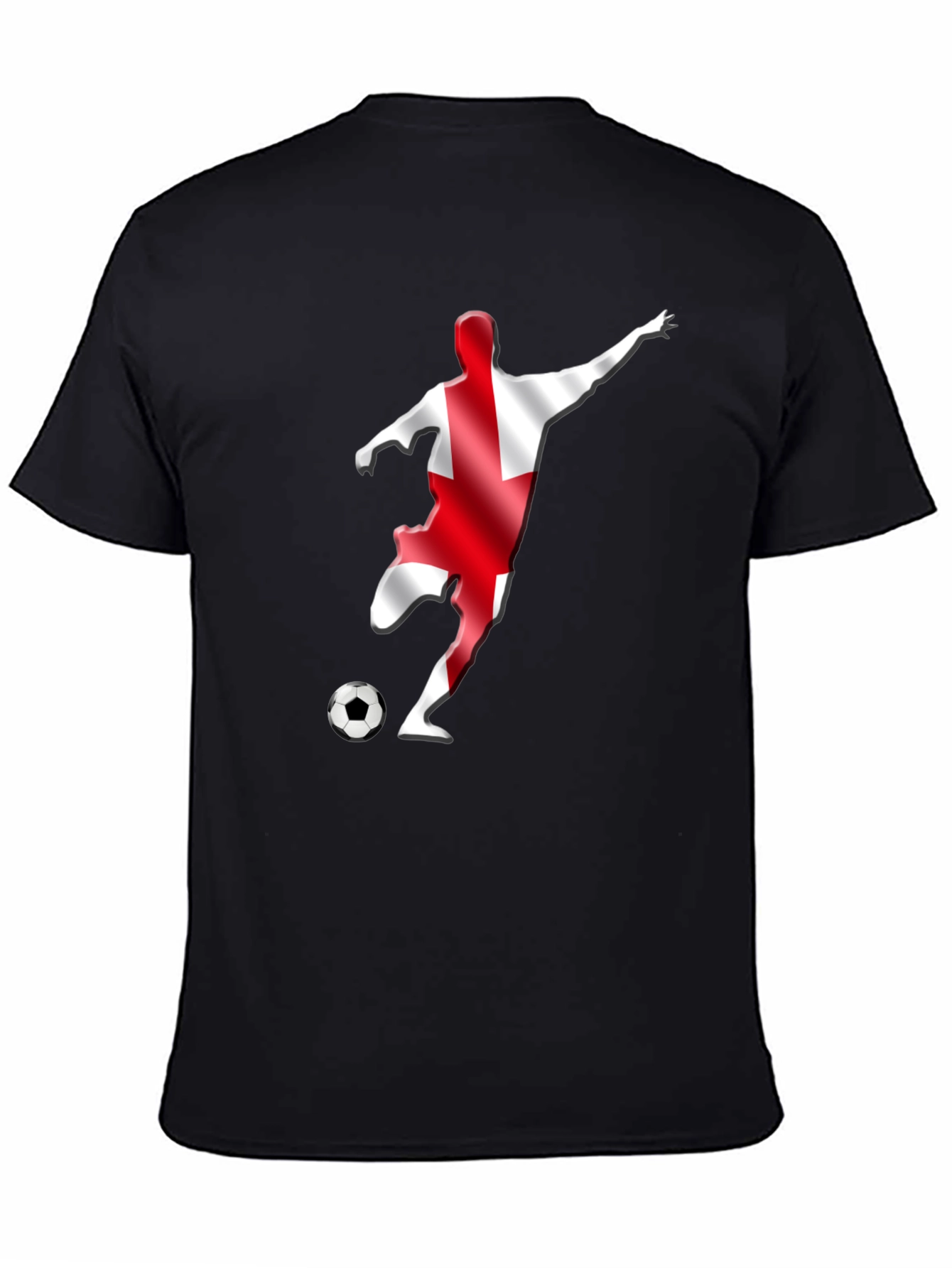 England Soccer Fan T-Shirt - Black Graphic Tee