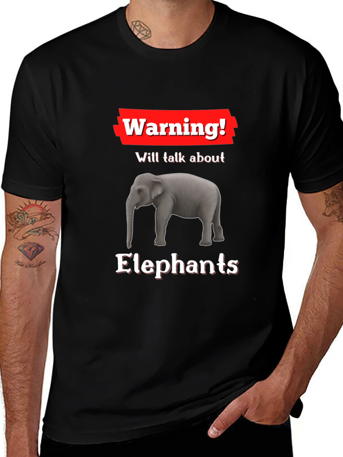 Warning! Elephant Graphic Tee - Talk About Elephants