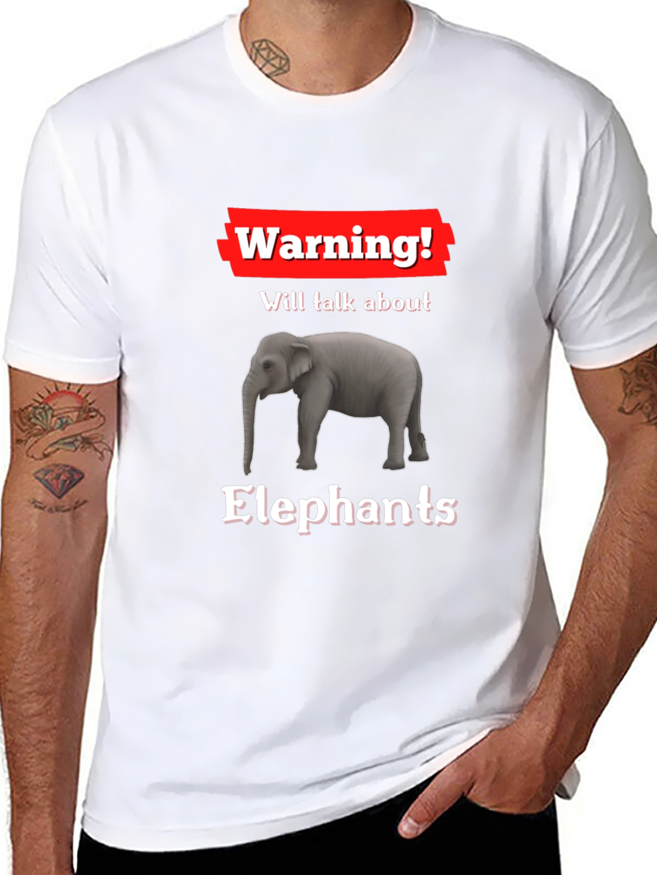 Warning! Elephant Graphic Tee - Talk About Elephants