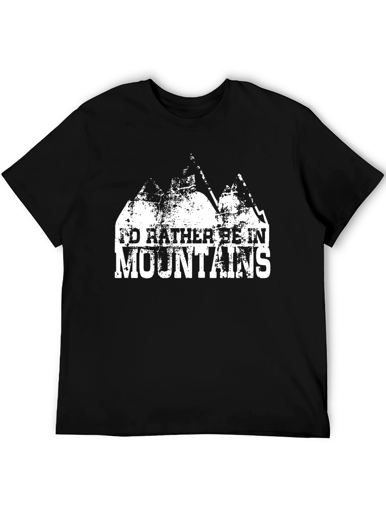 Id Rather Be In Mountains Black T-Shirt