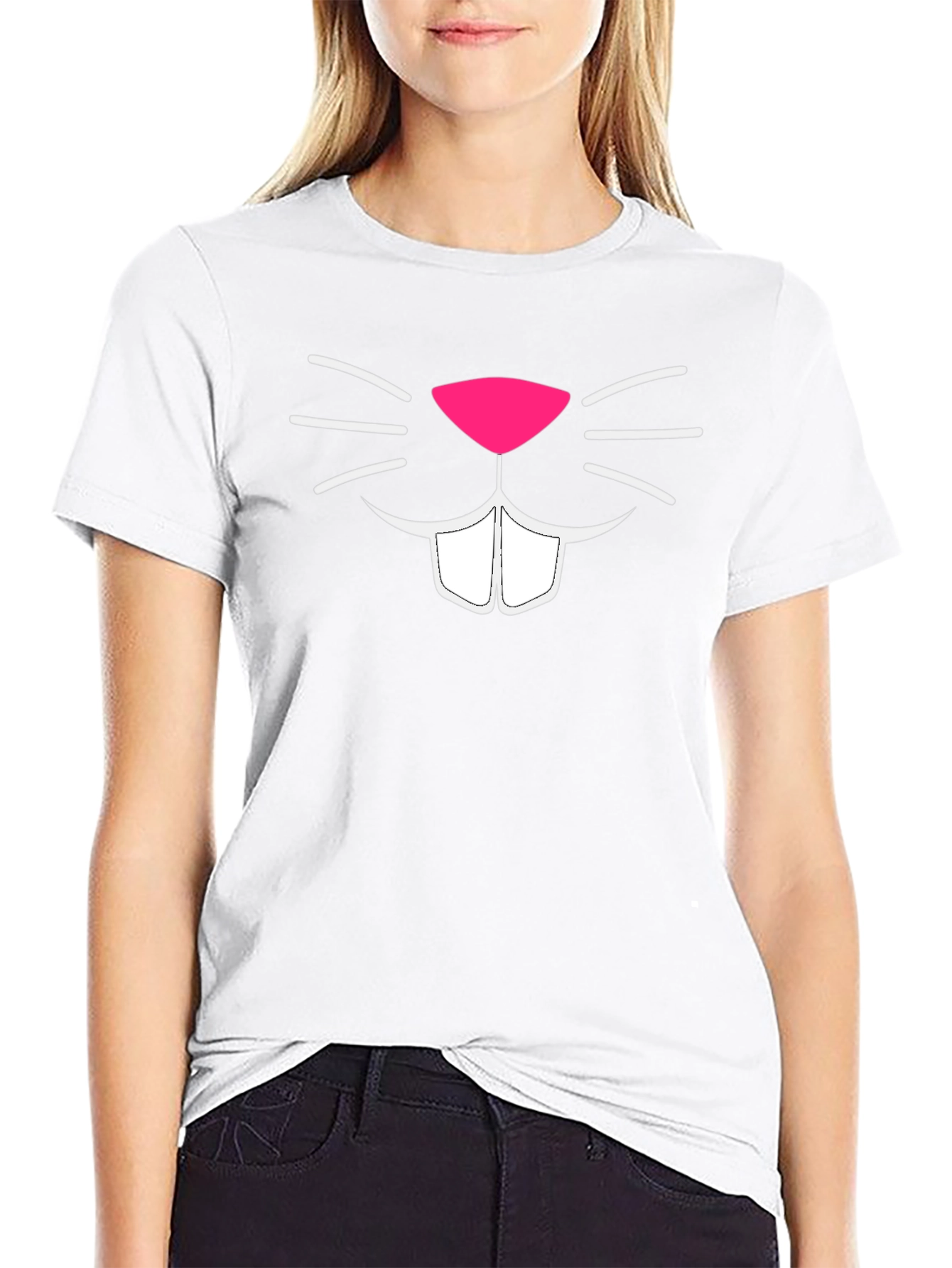 Funny Bunny Face Graphic T-Shirt