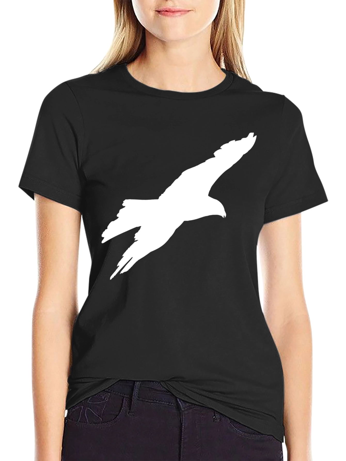 Black T-Shirt with Eagle Graphic