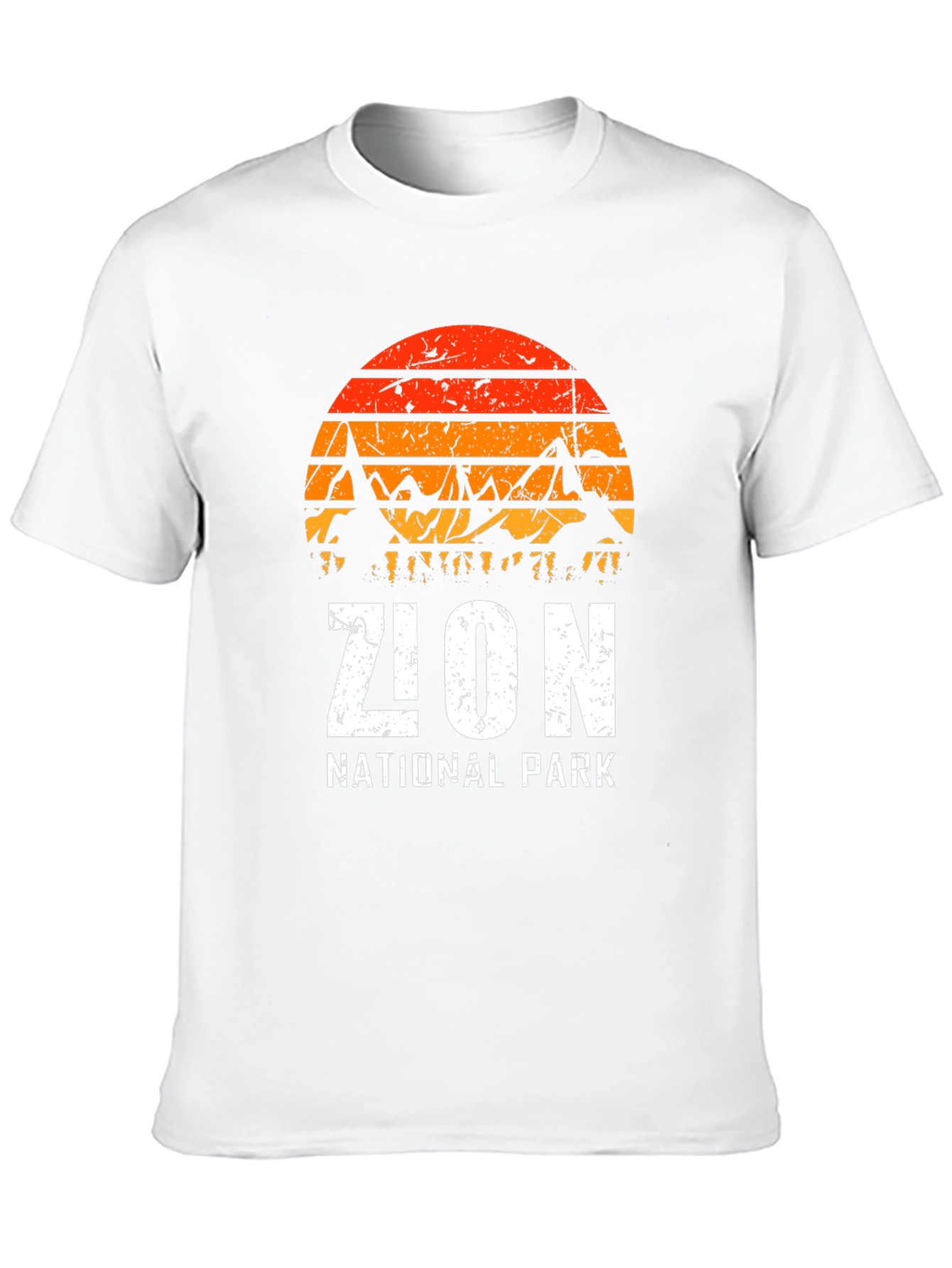 Zion National Park Graphic Tee - Retro Mountain Sunset