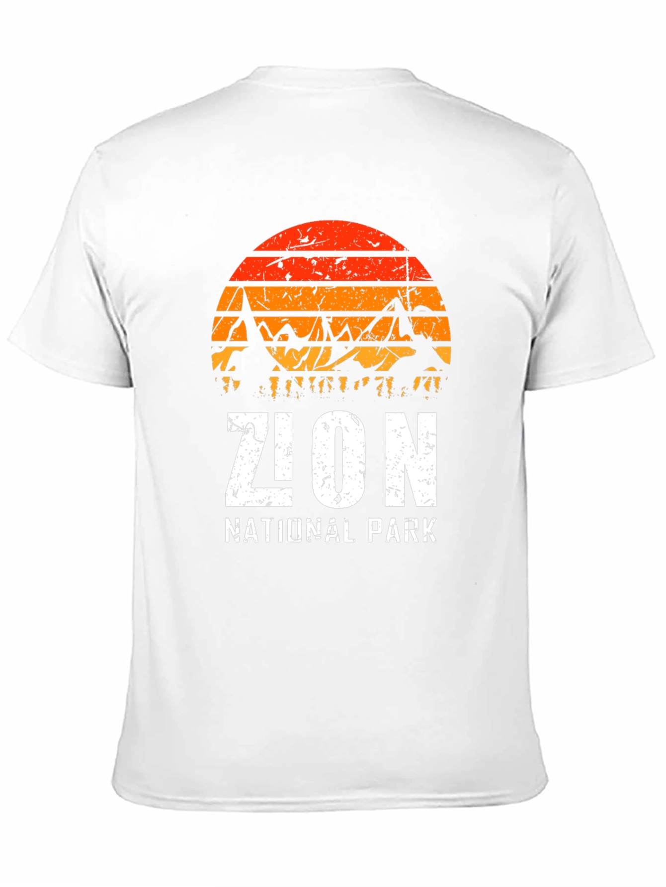Zion National Park Graphic Tee - Retro Mountain Sunset