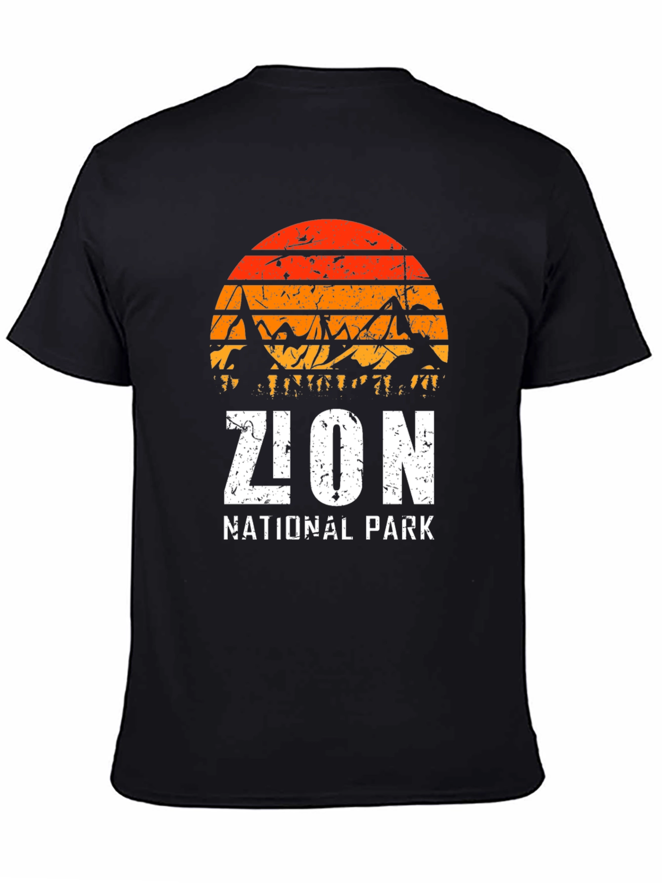 Zion National Park Graphic Tee - Retro Mountain Sunset