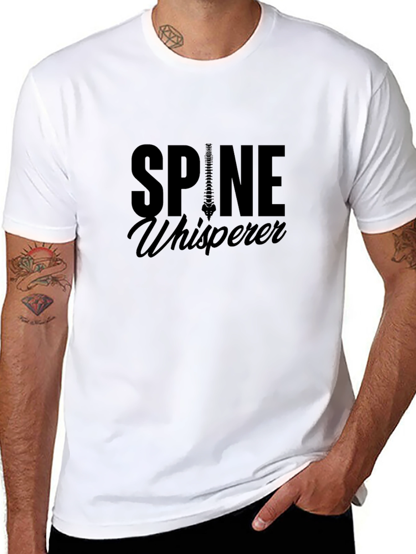 Spine Whisperer Black Graphic T-Shirt - Chiropractic Apparel