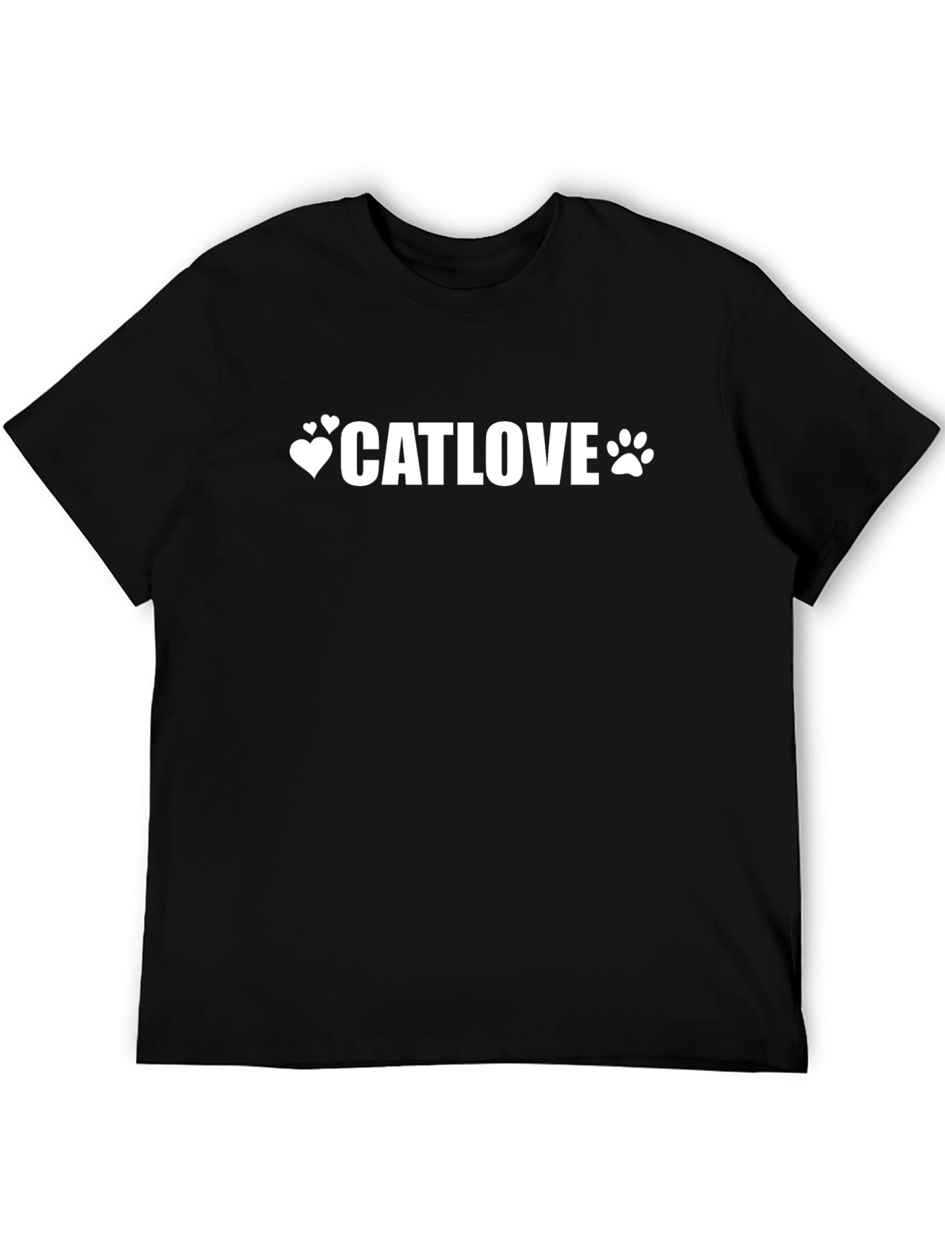 Cat Lover Tee - Black Cotton Blend T-Shirt