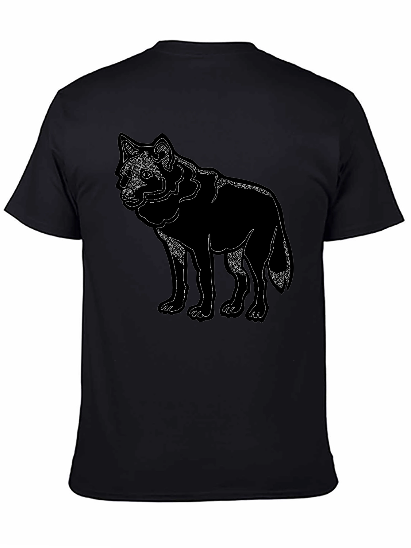 Mens Black Wolf Graphic Tee