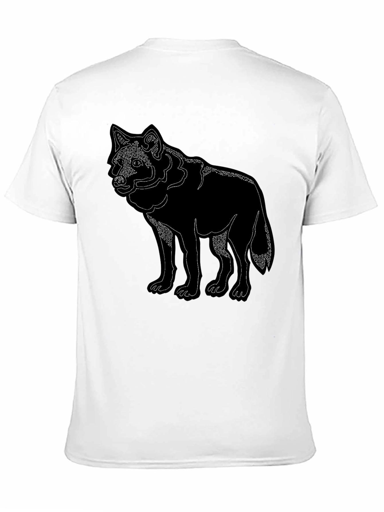 Mens Black Wolf Graphic Tee