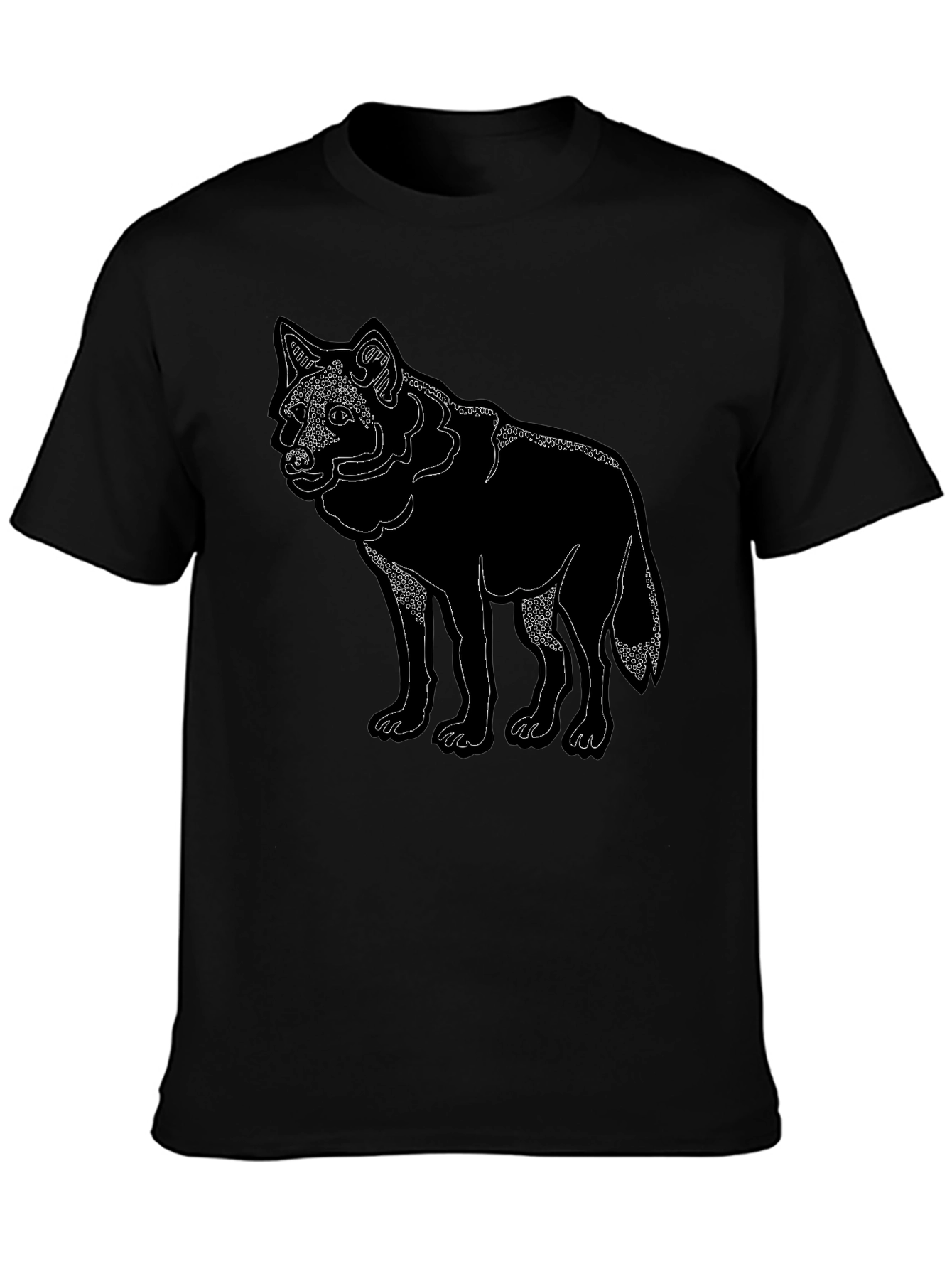 Mens Black Wolf Graphic Tee