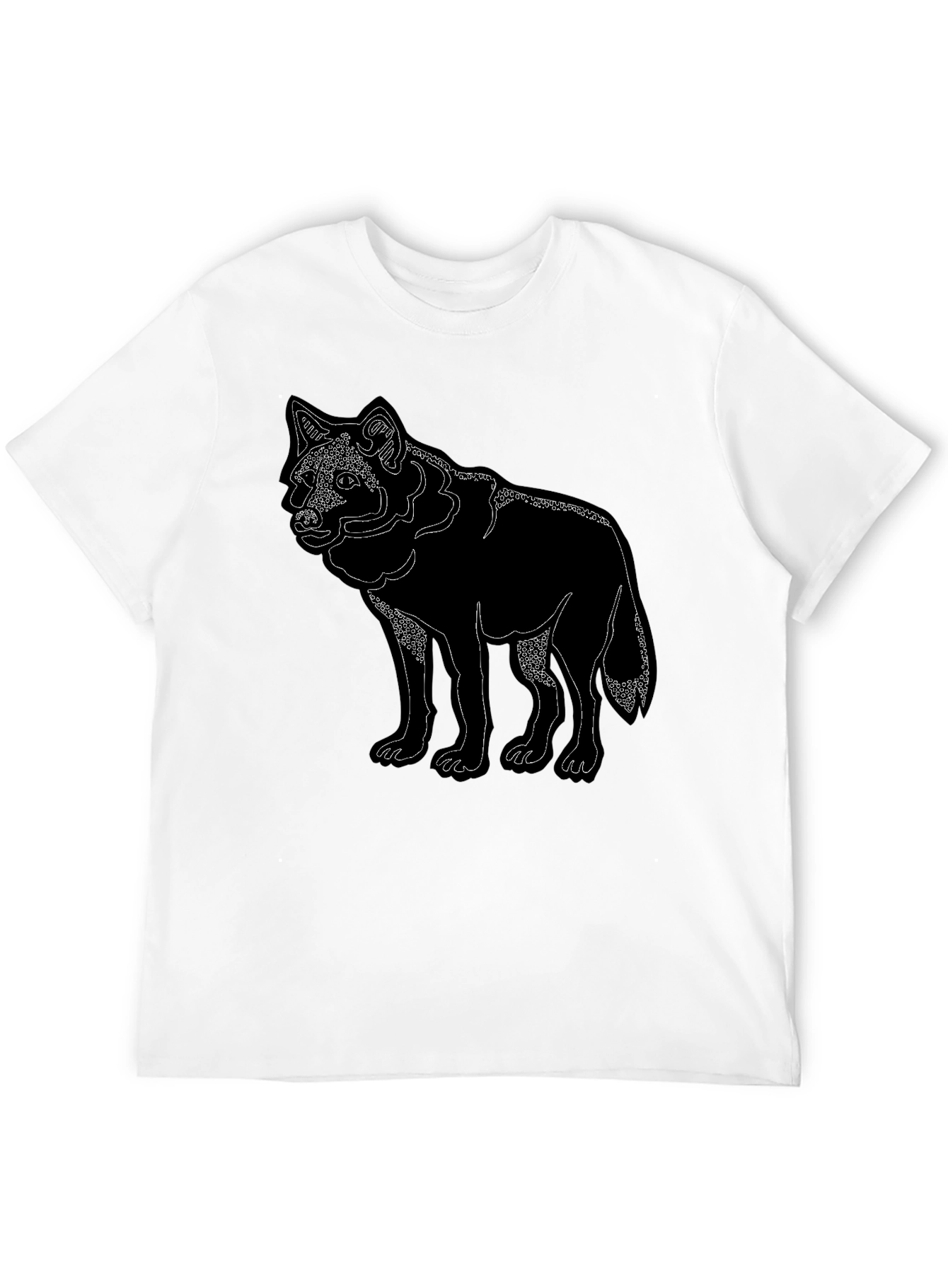 Mens Black Wolf Graphic Tee